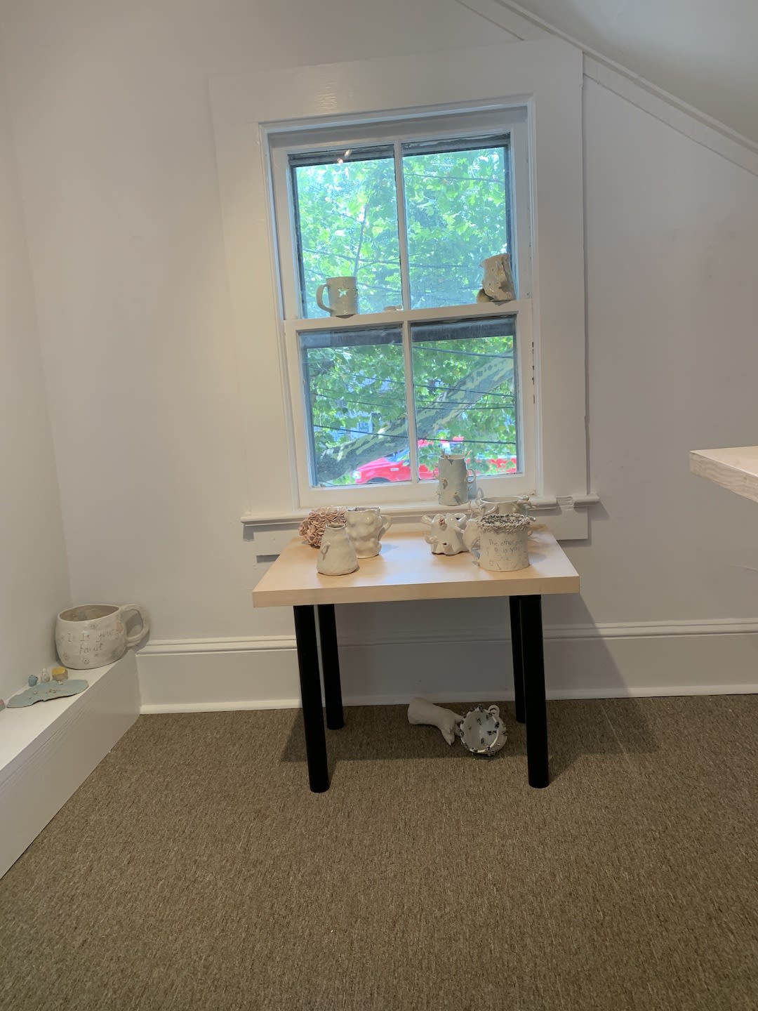 Installation views of Monica Banks ceramics