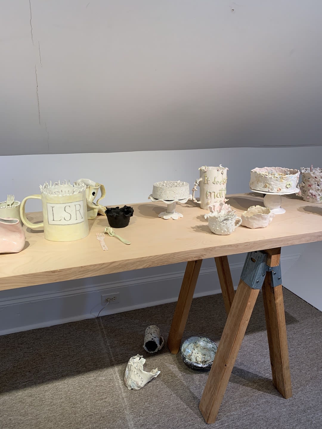 Installation views of Monica Banks ceramics