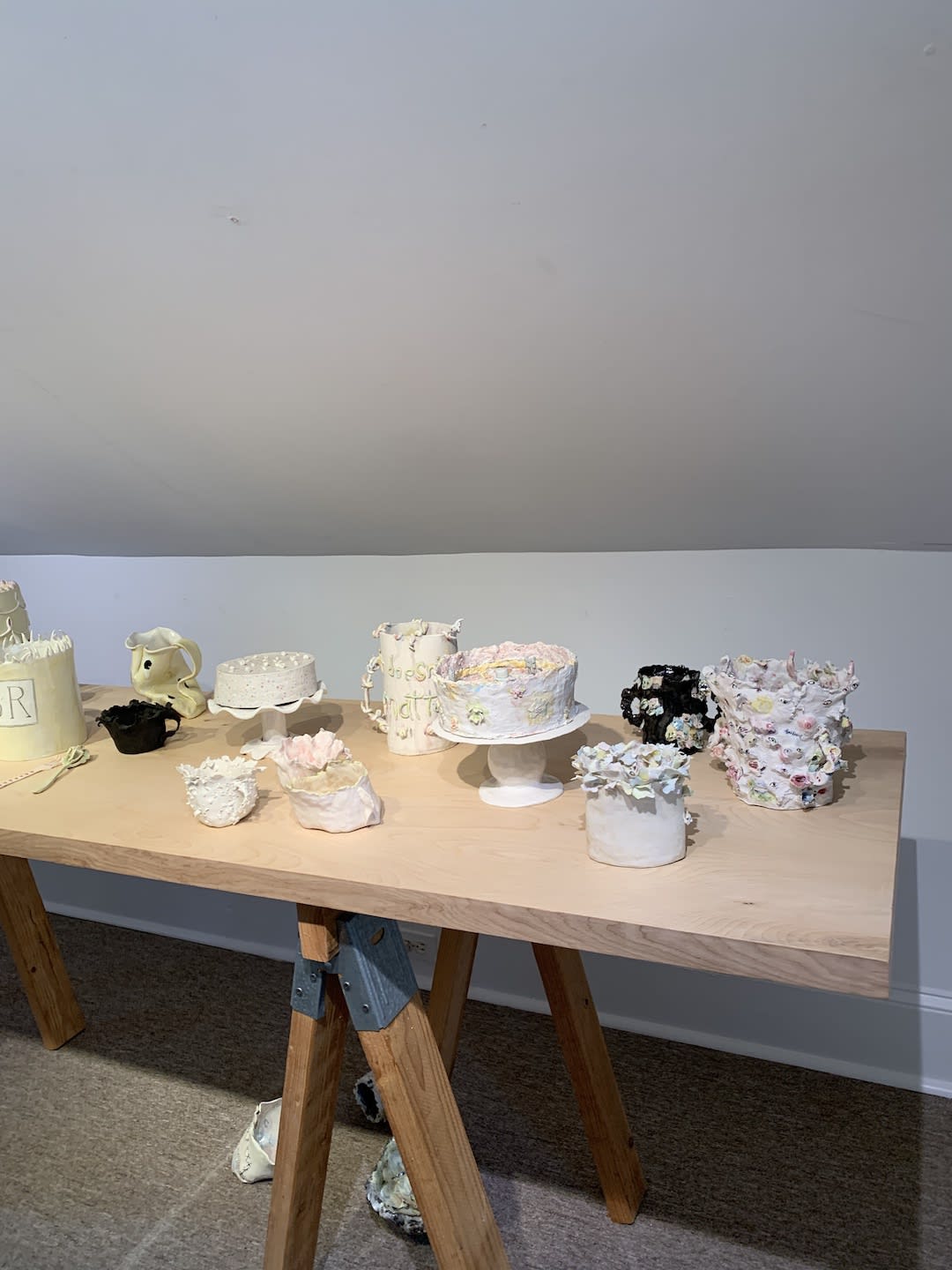 Installation views of Monica Banks ceramics