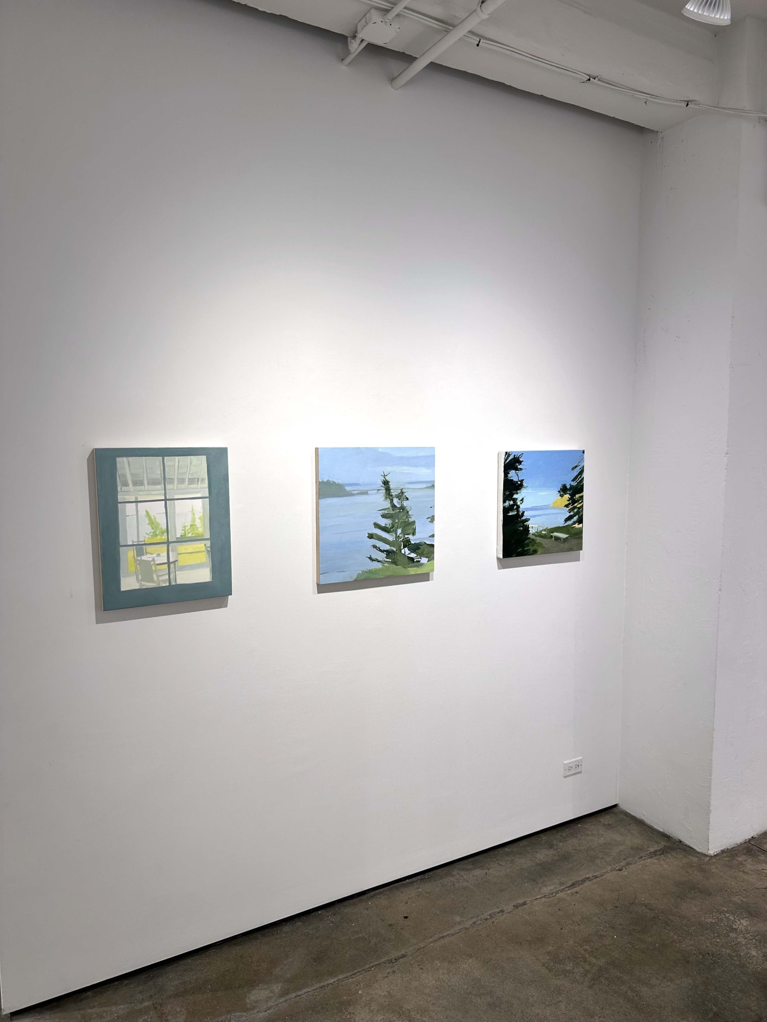 Installation views of The Summer Exhibit by five artists, June 24th to August 21st 2021