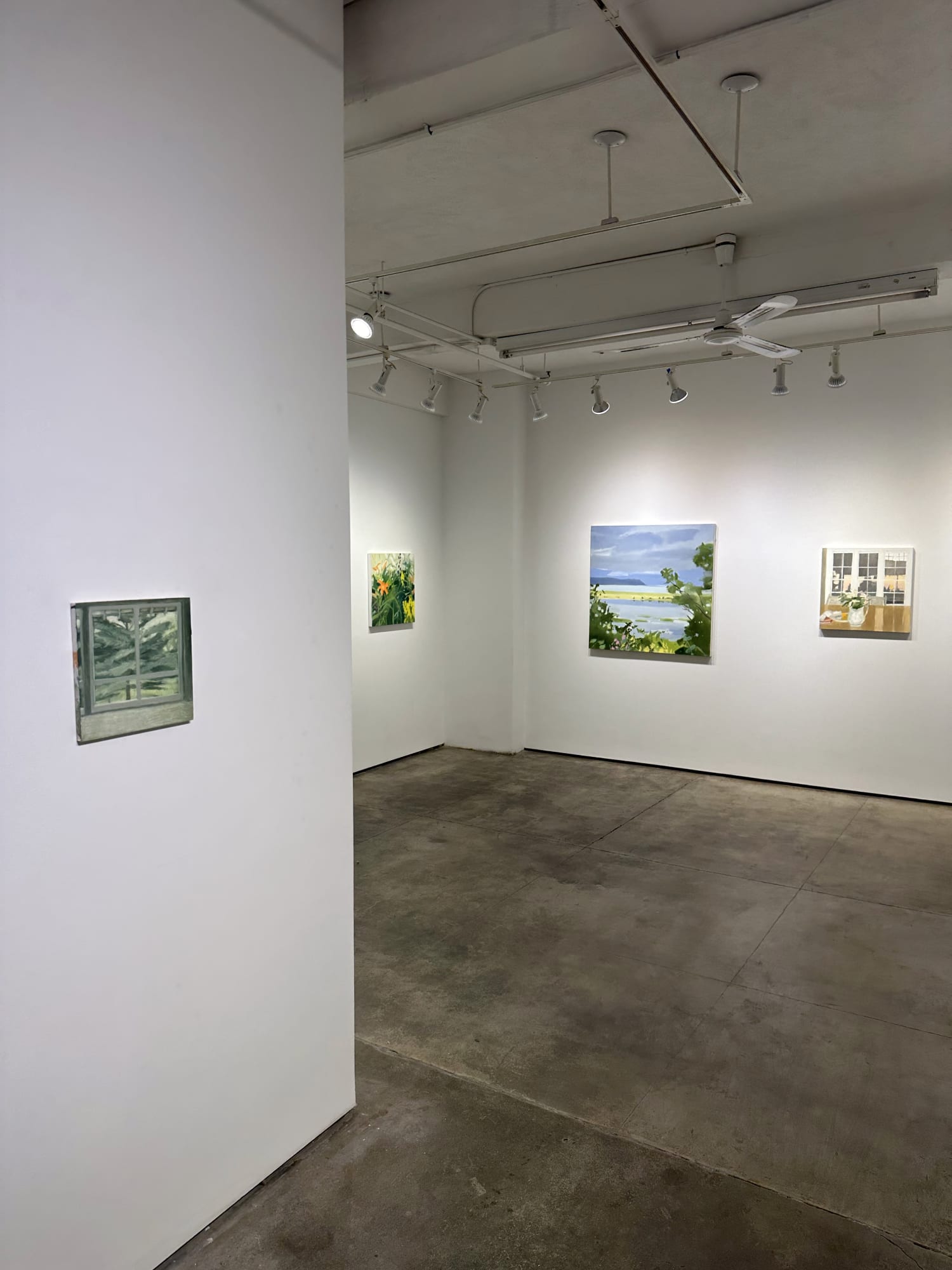 Installation views of The Summer Exhibit by five artists, June 24th to August 21st 2021