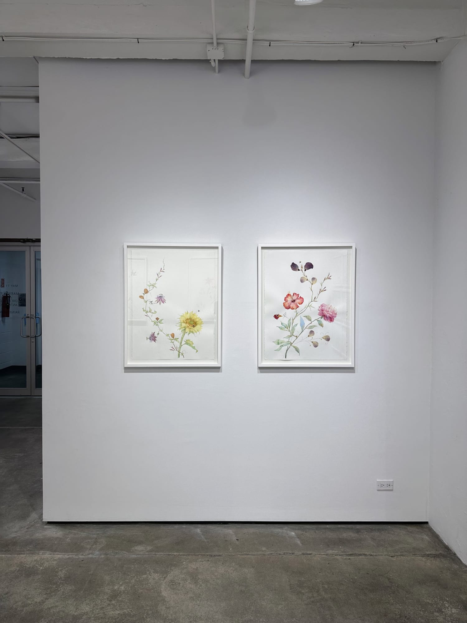 picture of exhibition paintings in the art gallery