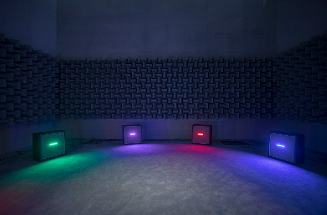 Installation view Haroon Mirza: ACIDGEST, Perez Art Museum Miami (2018) | Photo: Oriol Tarridas