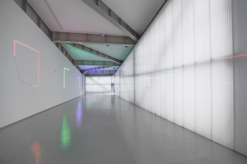 Installation view Haroon Mirza: Tones in the Key of Electricity, Sifang Art Museum, China (2019) | Photo: Sifang Art Museum