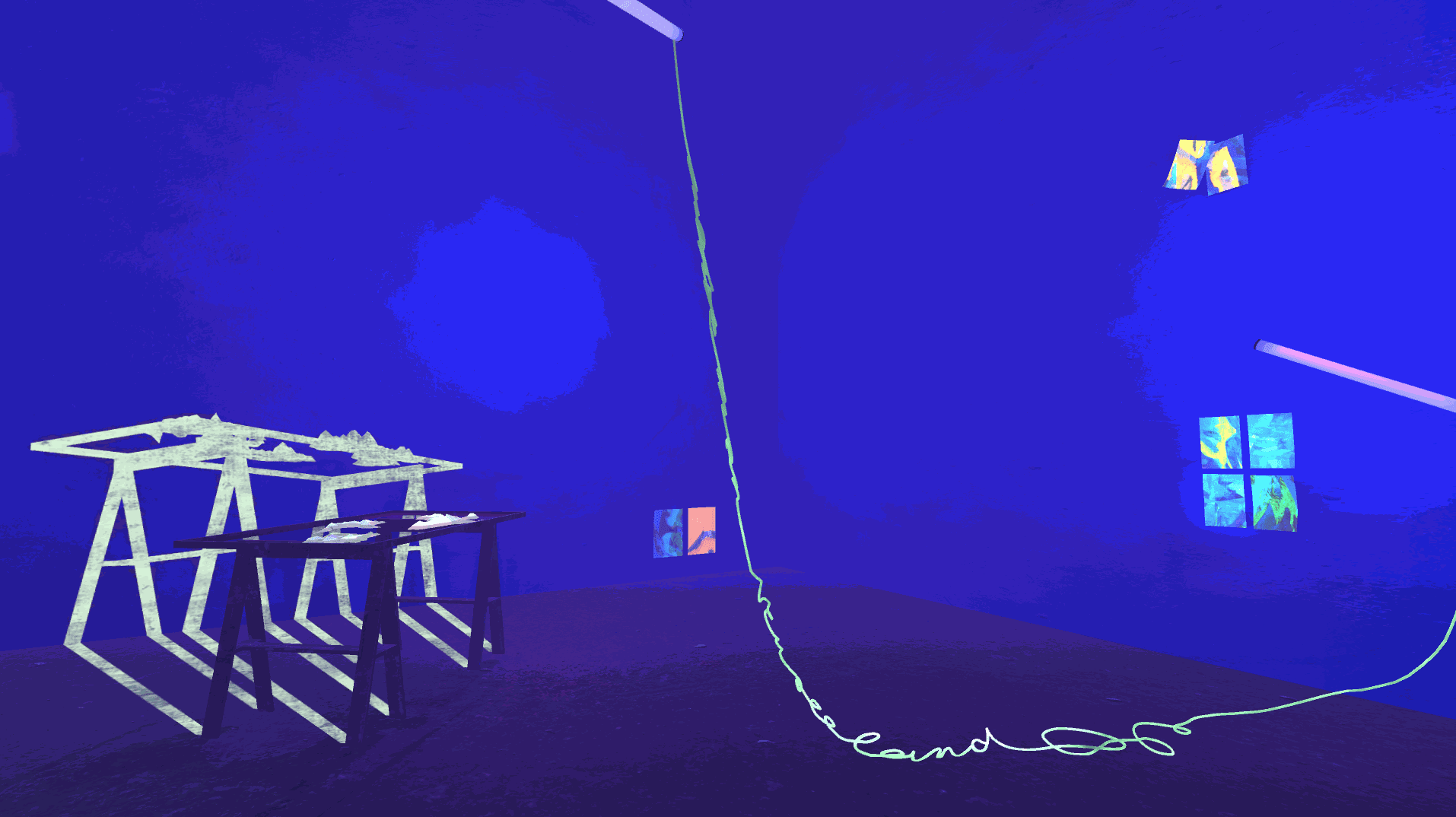 Virtual Reality ... sollte die Reise weitergehen, suchte man Neuseeland, in diesem fremden Gelände ..., (1980/2020) (Screenshot)