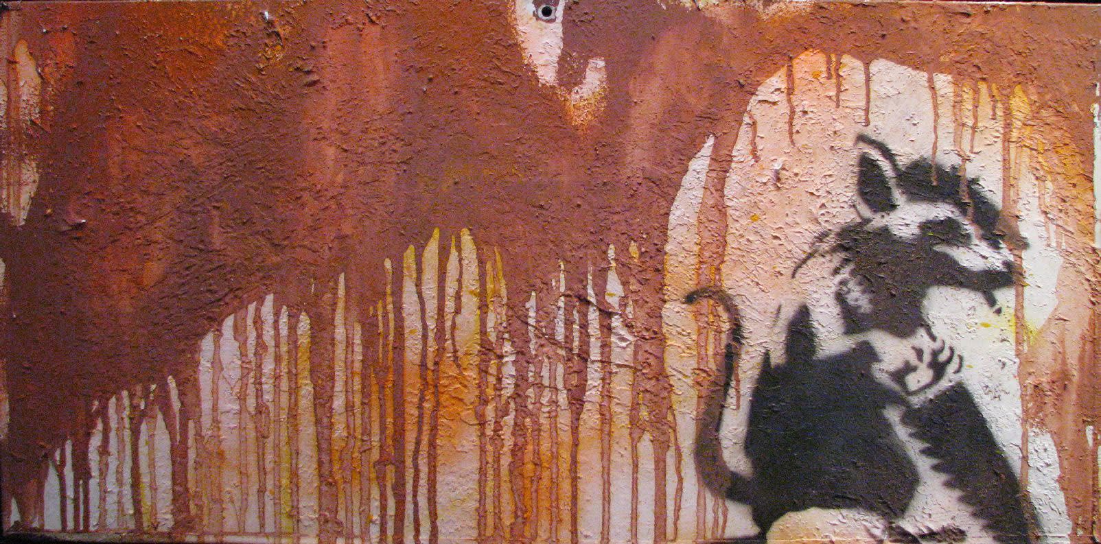 Banksy Rat With Saw, 2002