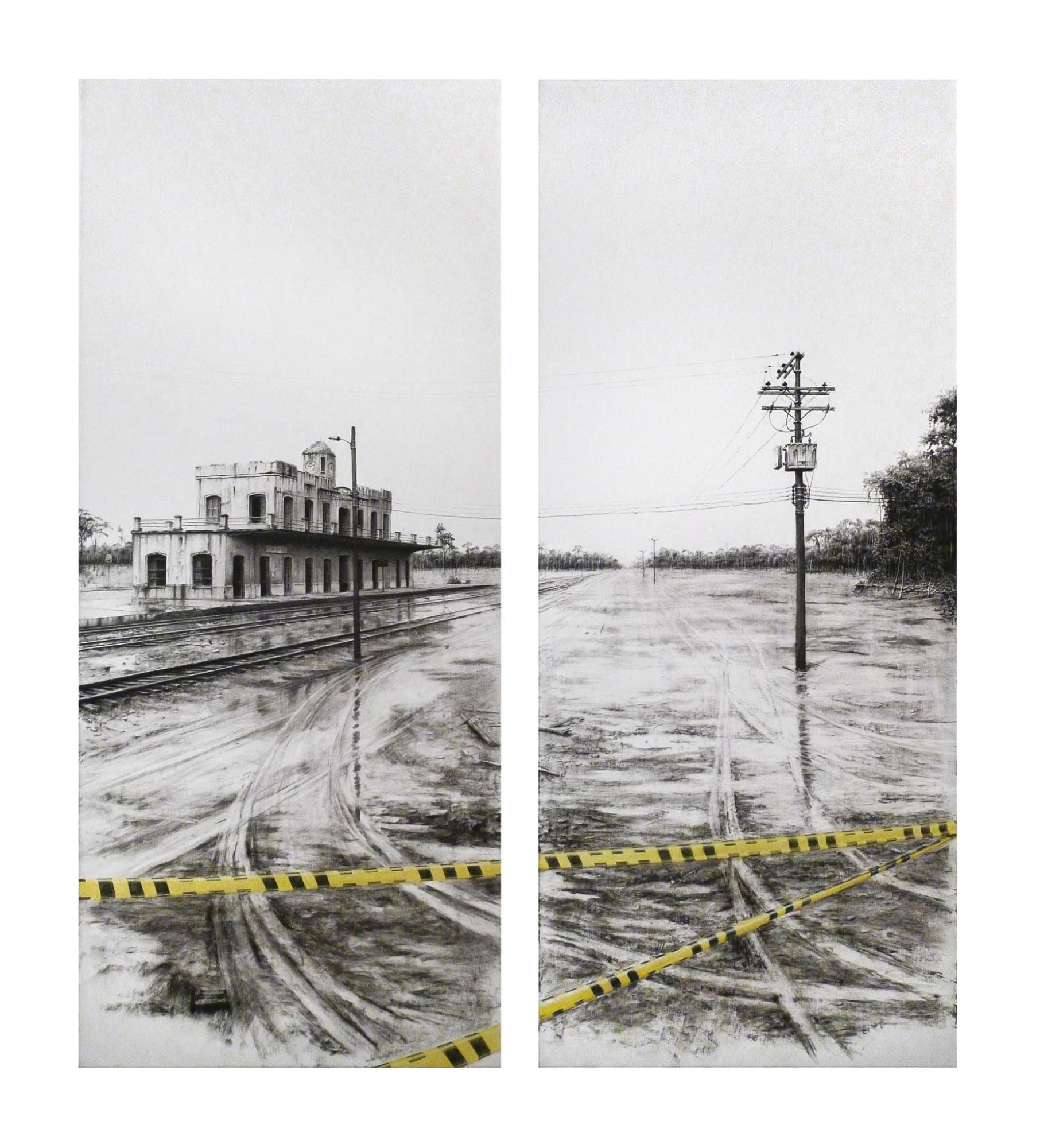 Progreso 1, 2014 Charcoal and color pencils on paper 47 1/5 × 39 2/5 in 120 × 100 cm