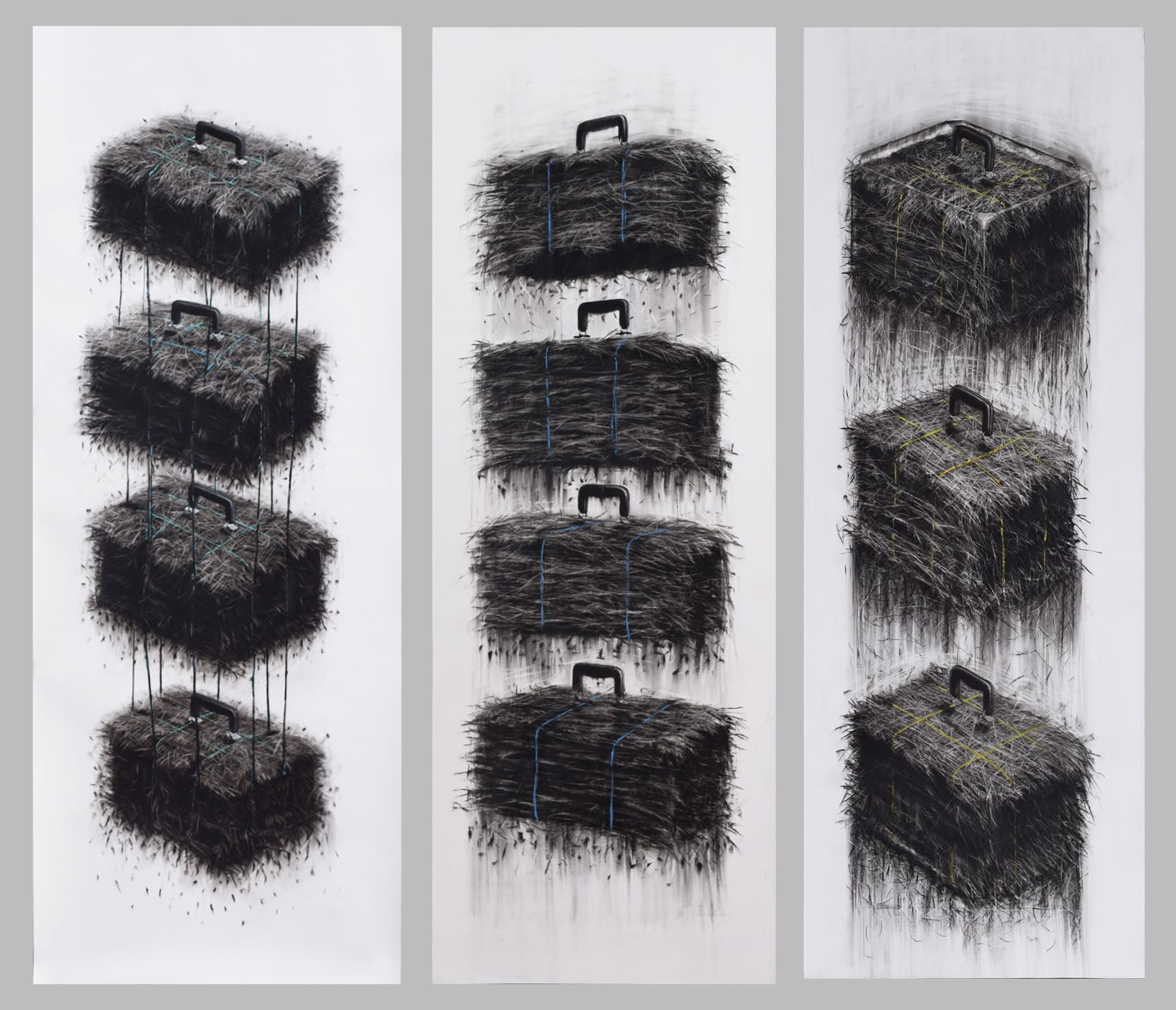 Siega, 2018 Charcoal on paper 78 7/10 × 59 1/10 in 200 × 150 cm