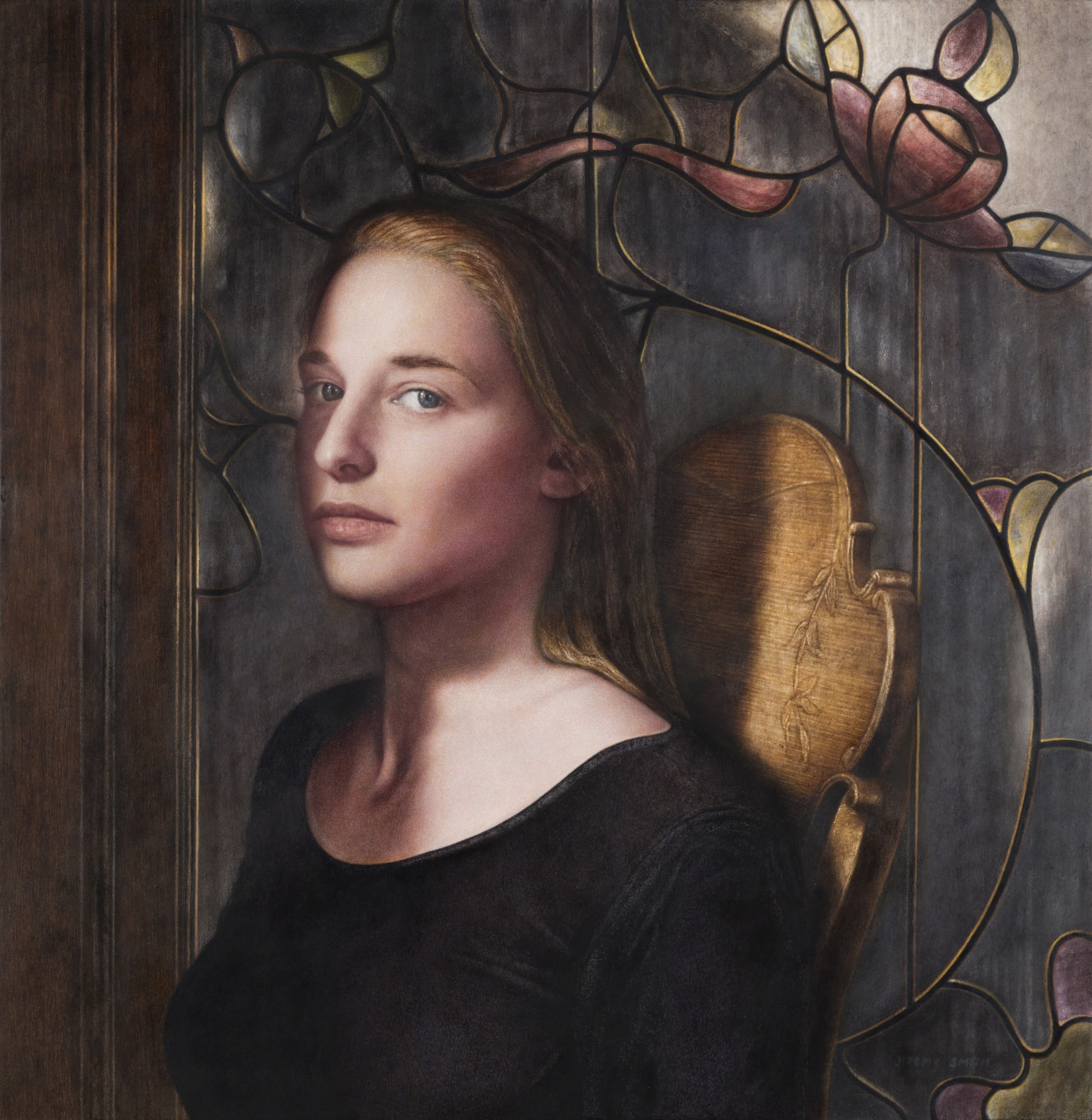 girl and stained glass window by jeremy smith