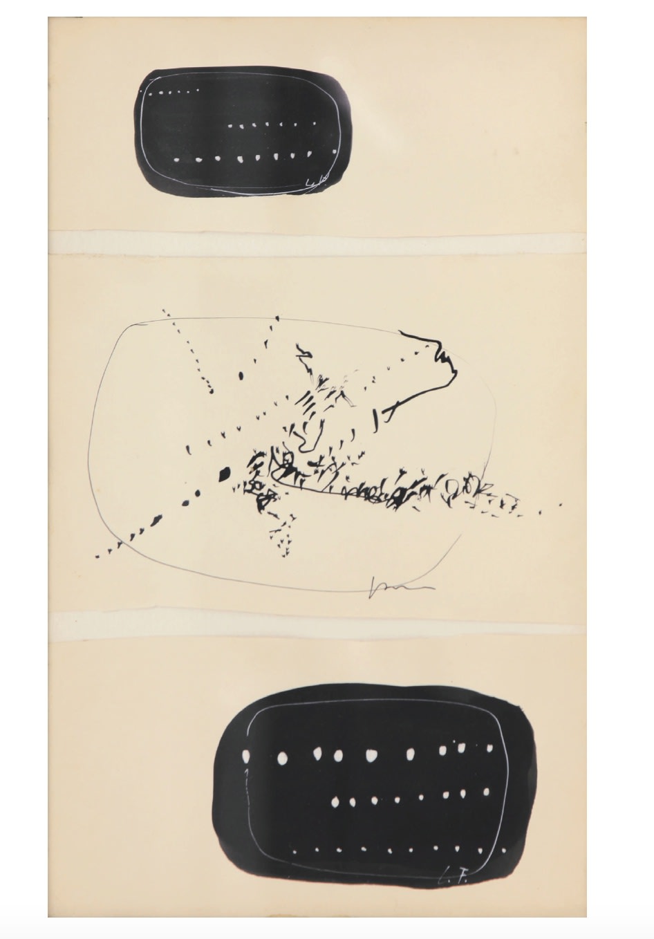 Lucio Fontana Illustration for Il prato del silenzio, 1956