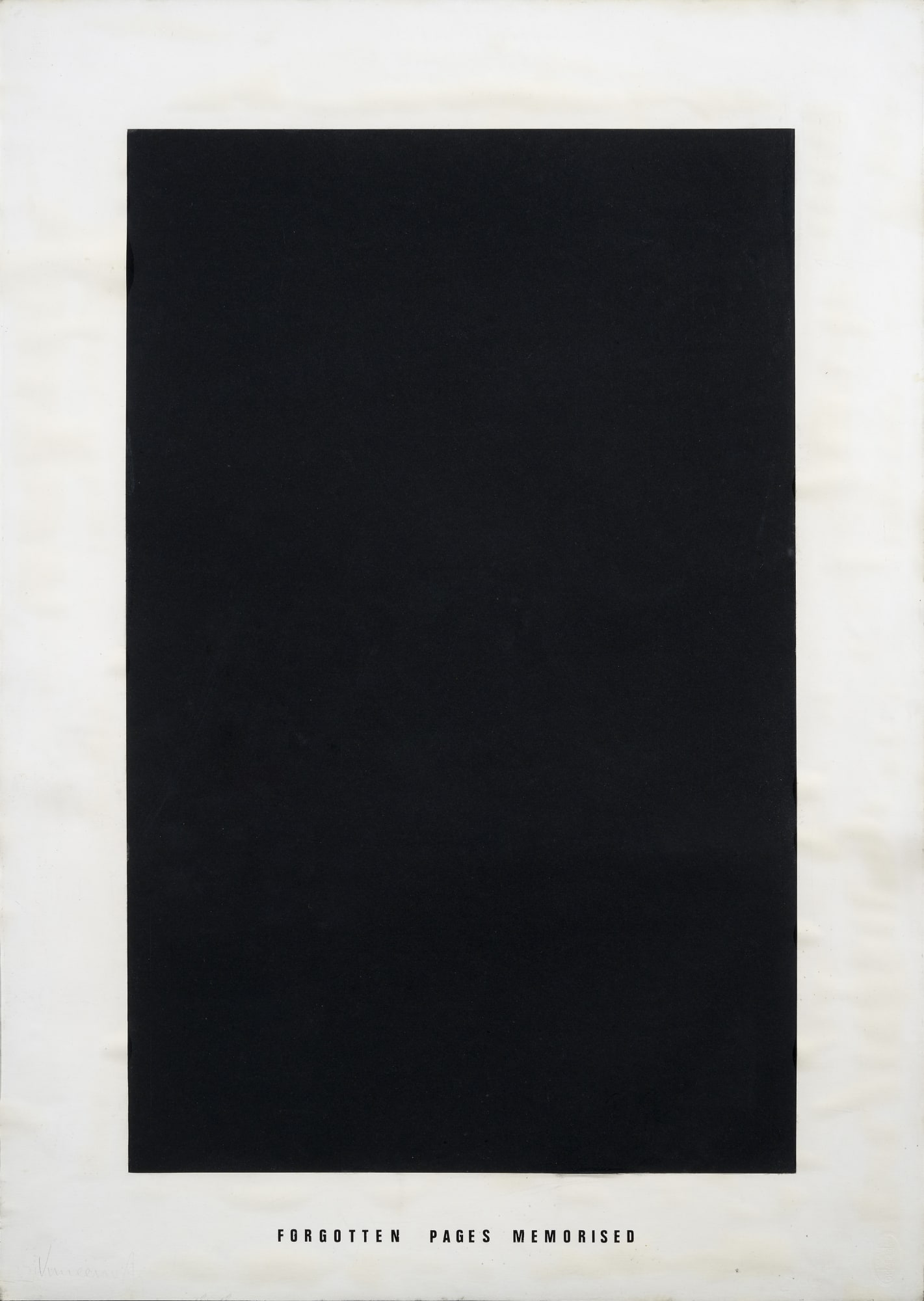 Vincenzo Agnetti, Forgotten pages memorised, 1971