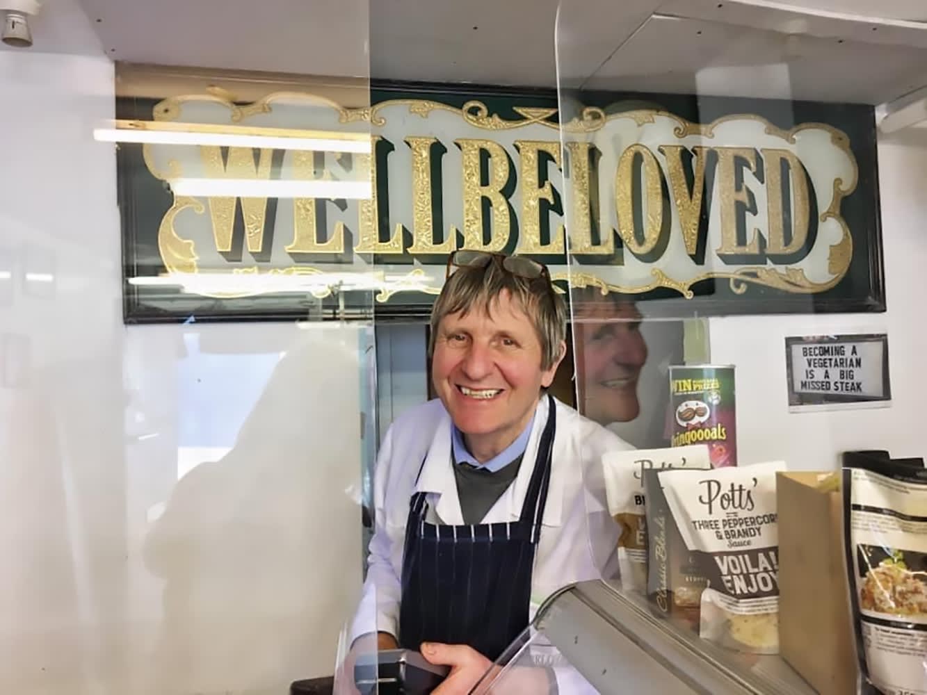 Bill at Wellbeloved Butchers whose family's business and legacy sadly closed in 2021 after nearly 200 hundred years of trading in the area. Photo by Patrycja Borecka, 2021
