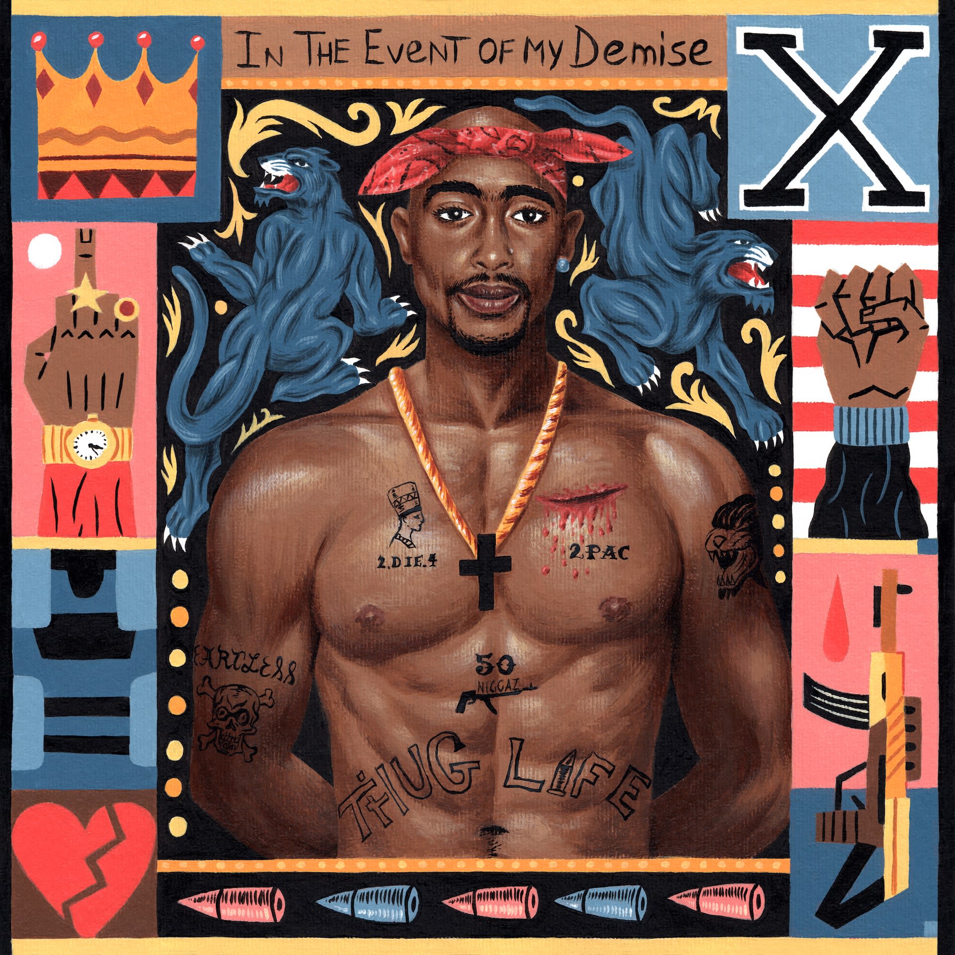 2 Pac, 2019, acrylic on paper, 30 x 30 cm, SOLD