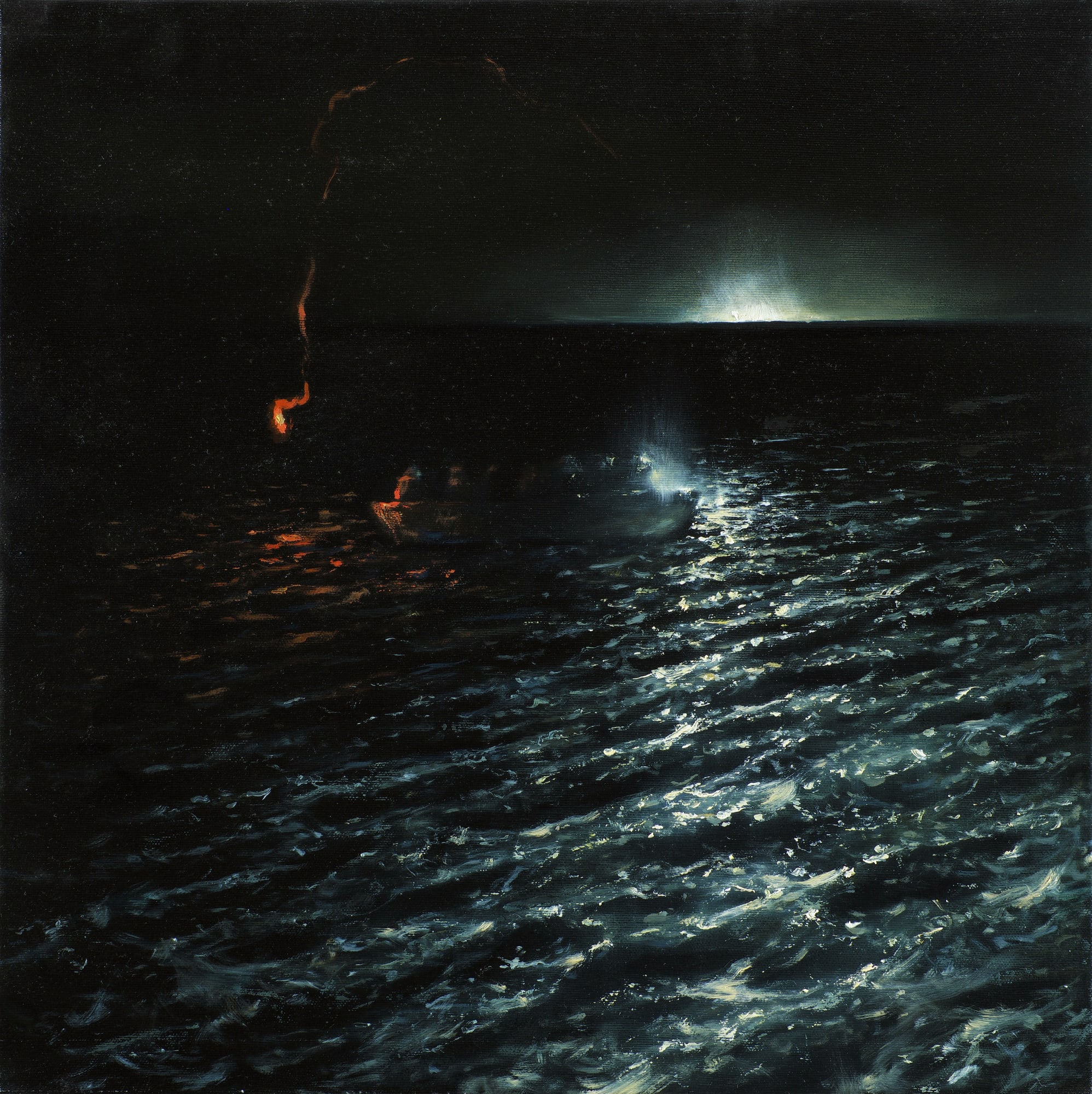 The Blind Leading the Blind 2019 oil on canvas 50 x 50 cm