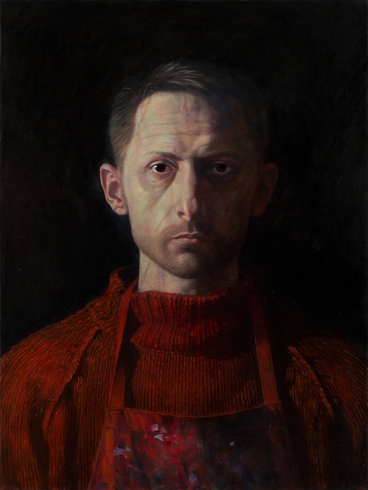 ROMAN TOLICI Bloody-Self Portrait 2016 oil on canvas 66 x 44 cm