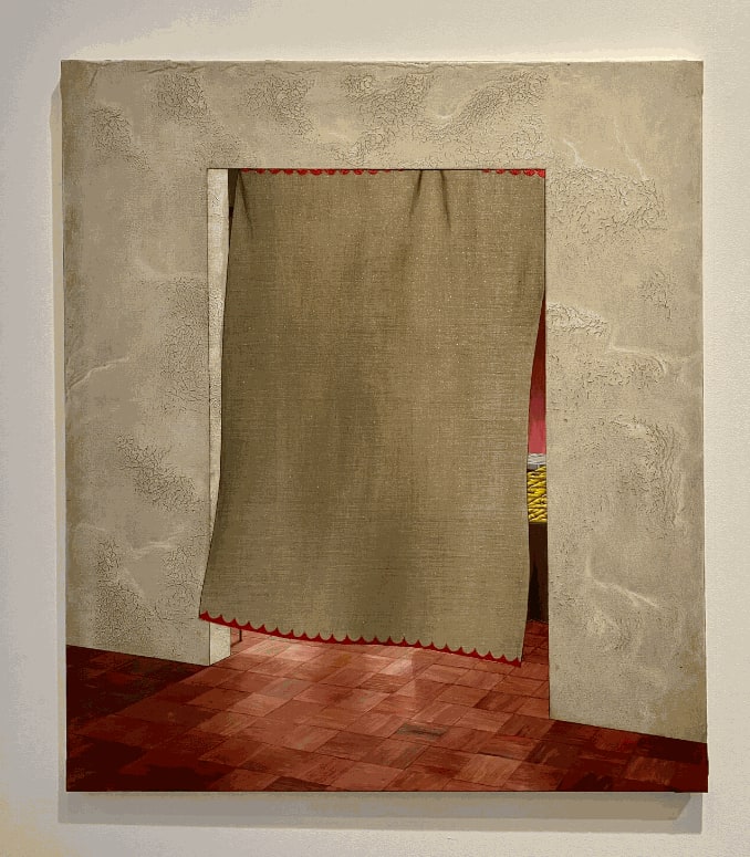 La Despedida, 2022, mixed media on canvas, 130 x 114 cm