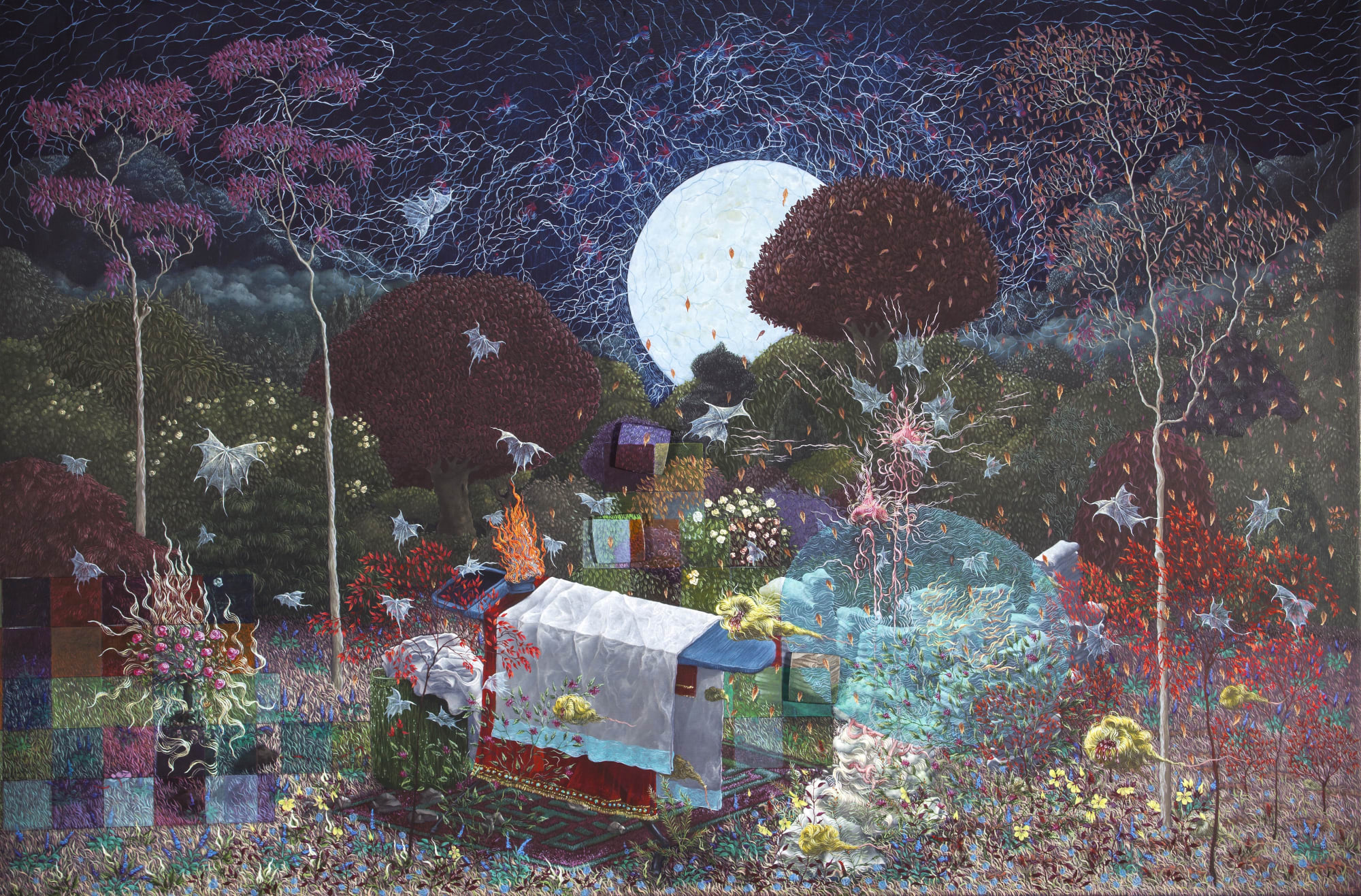 Michael Beirne Sahasrara Oil on gesso panel 36 x 54 cm