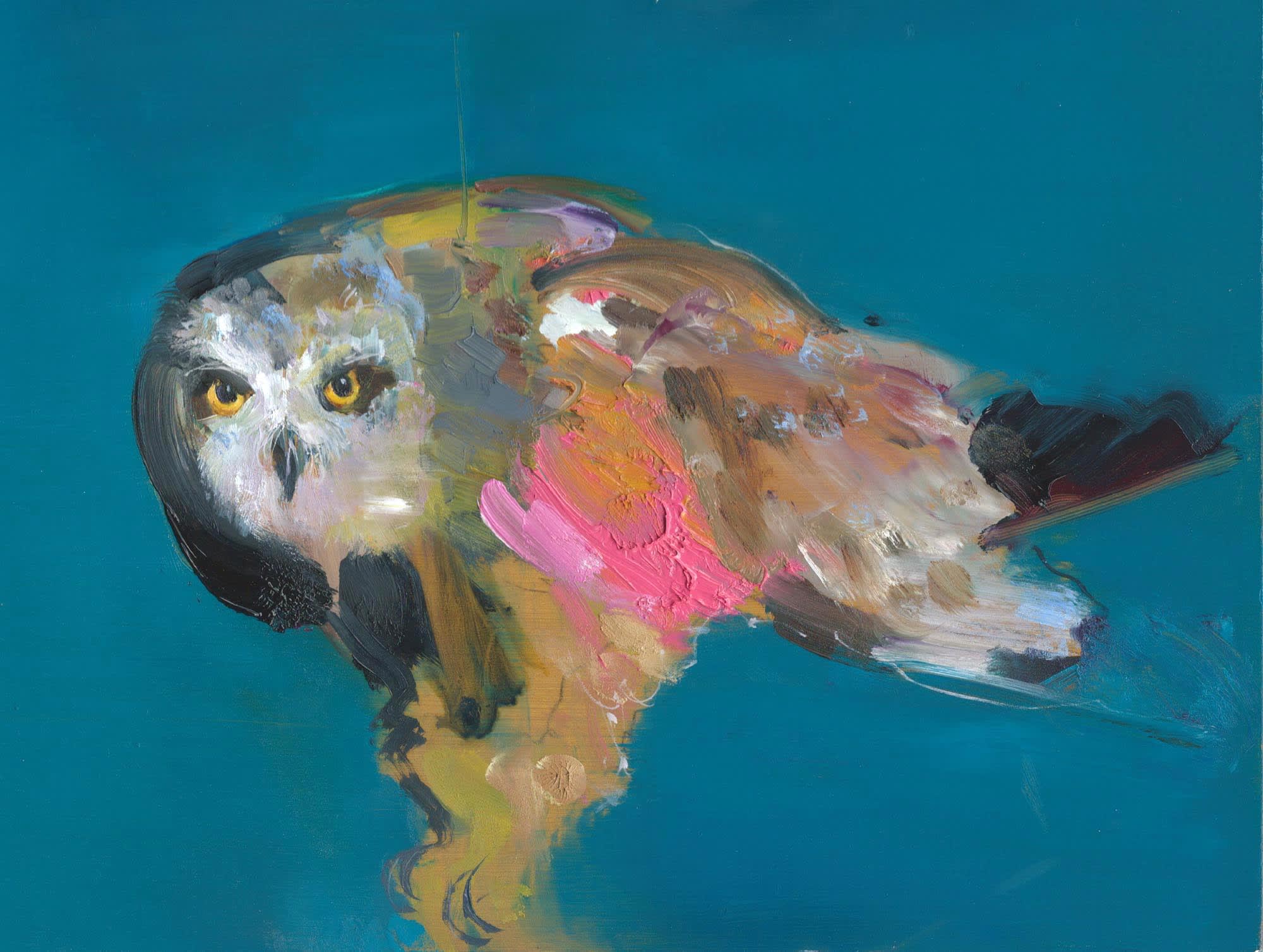 Gabhann Dunne Suibhne Oil on gesso panel 18 x 24 cm