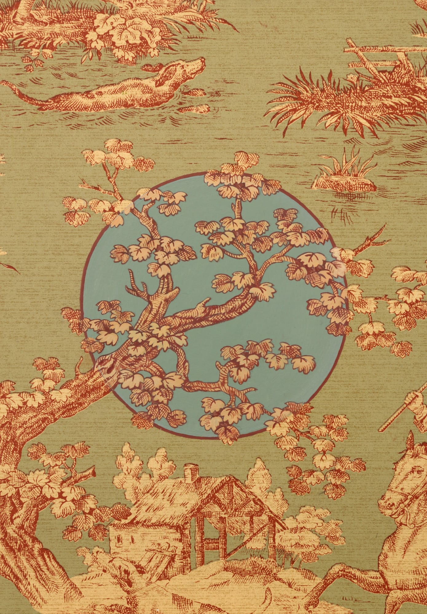 What remains 46 Oil on a printed base, laid on birch 29 x 20 cm