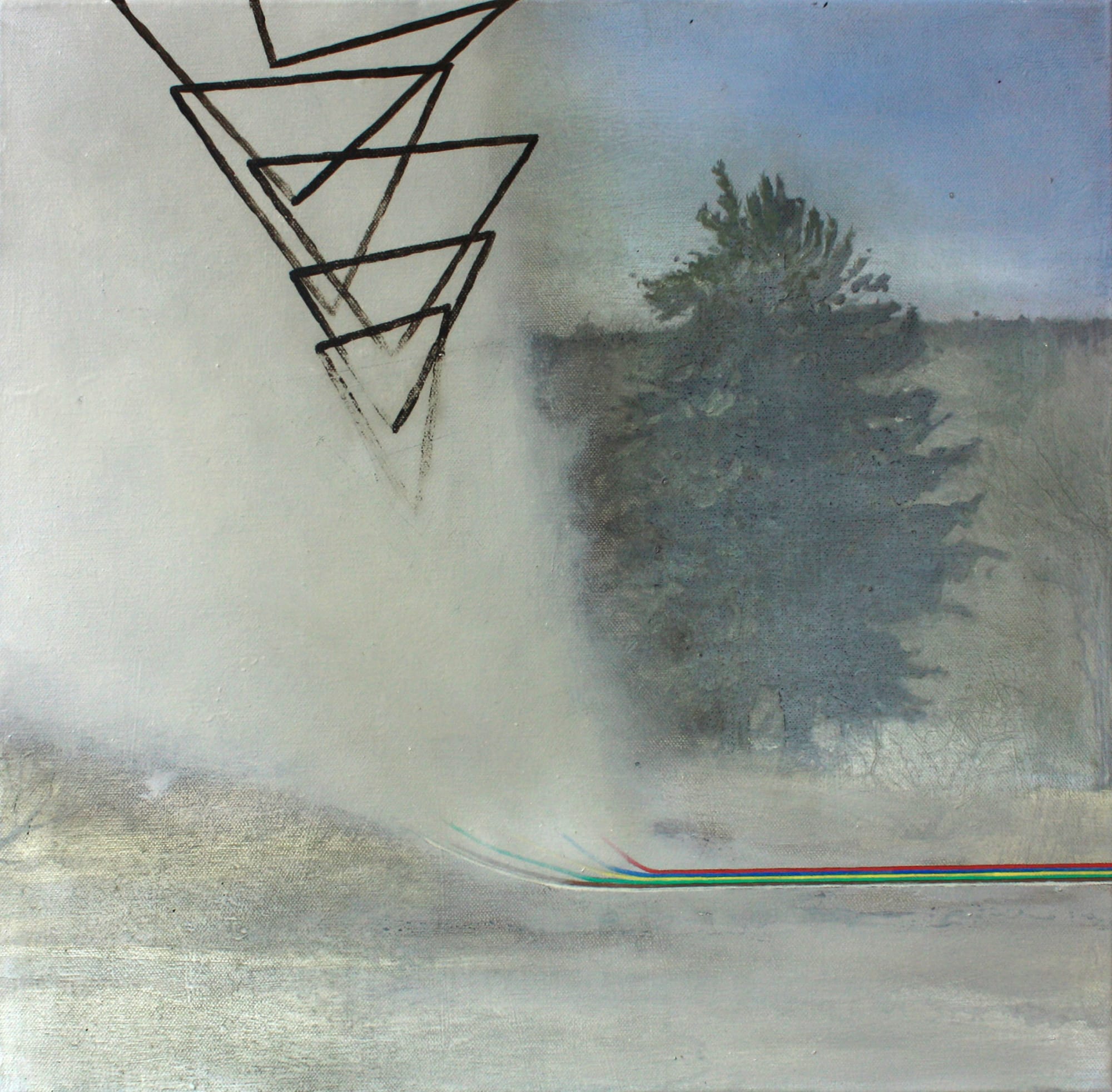 Gillian Lawler Main street Oil on canvas 50 x 50cm