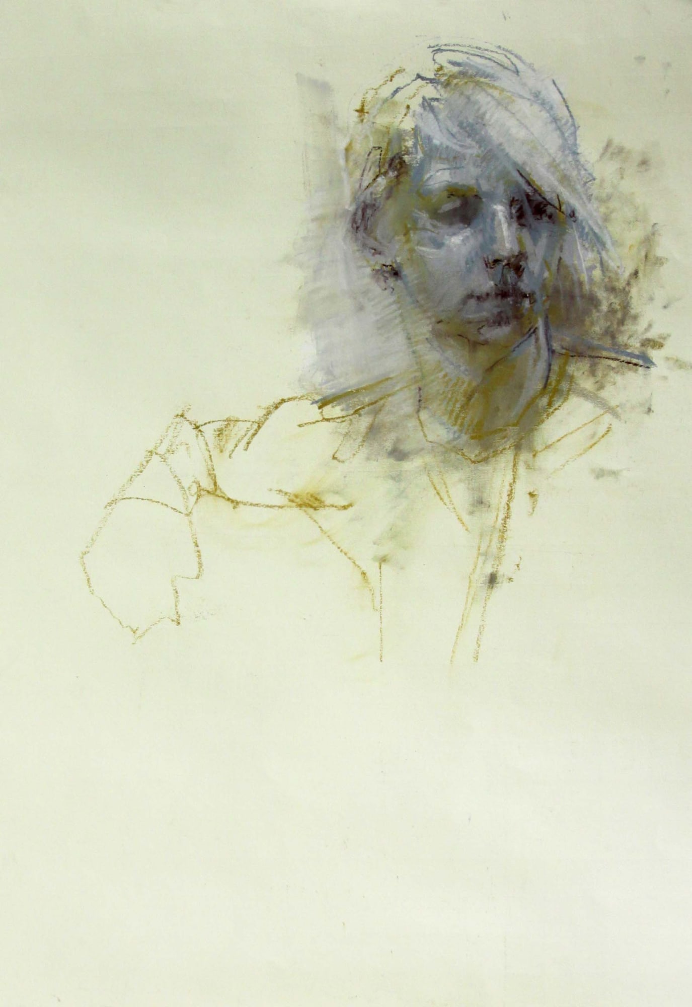 Cian McLoughlin Head II Chalk pastel 29 x 21 inches