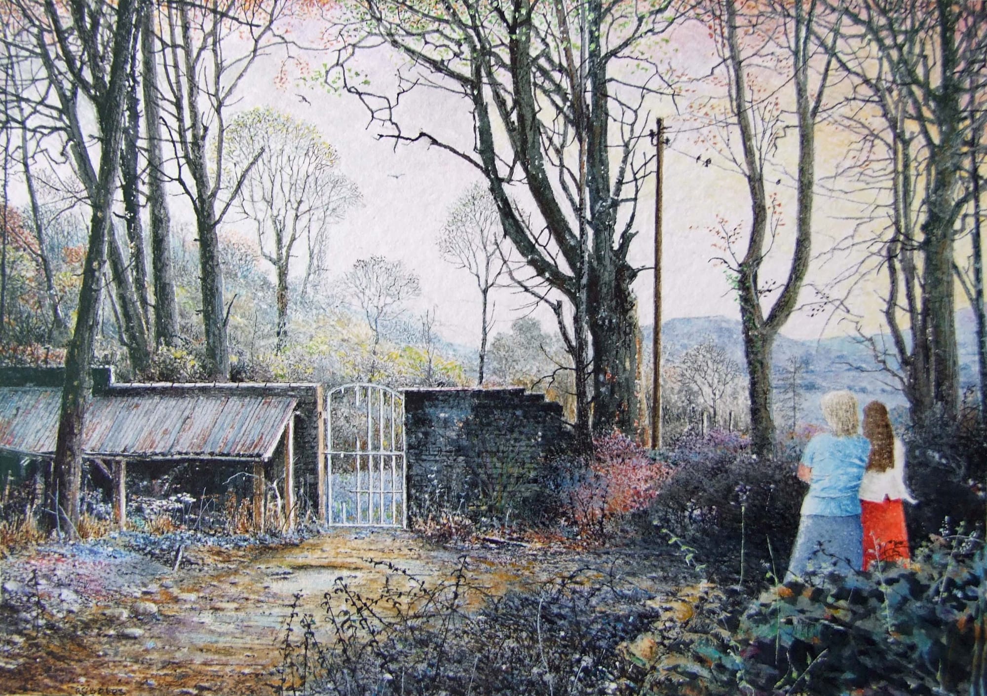 Robert Bates Conversation before the eclipse (2007) Watercolour 10.5 x 14.9 cm