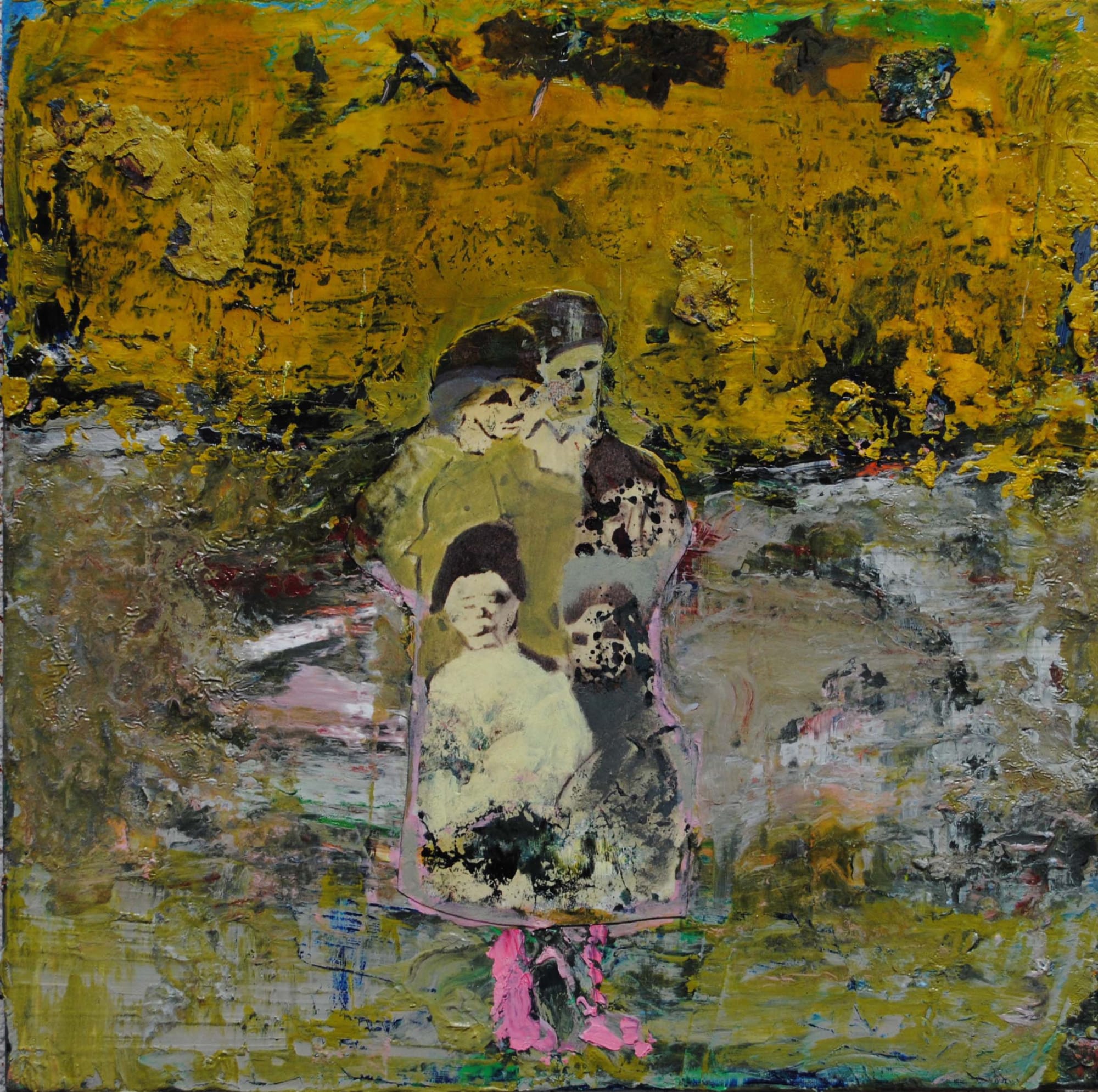 Thomas Brezing Family on the road Oil on canvas 30 x 30 cm