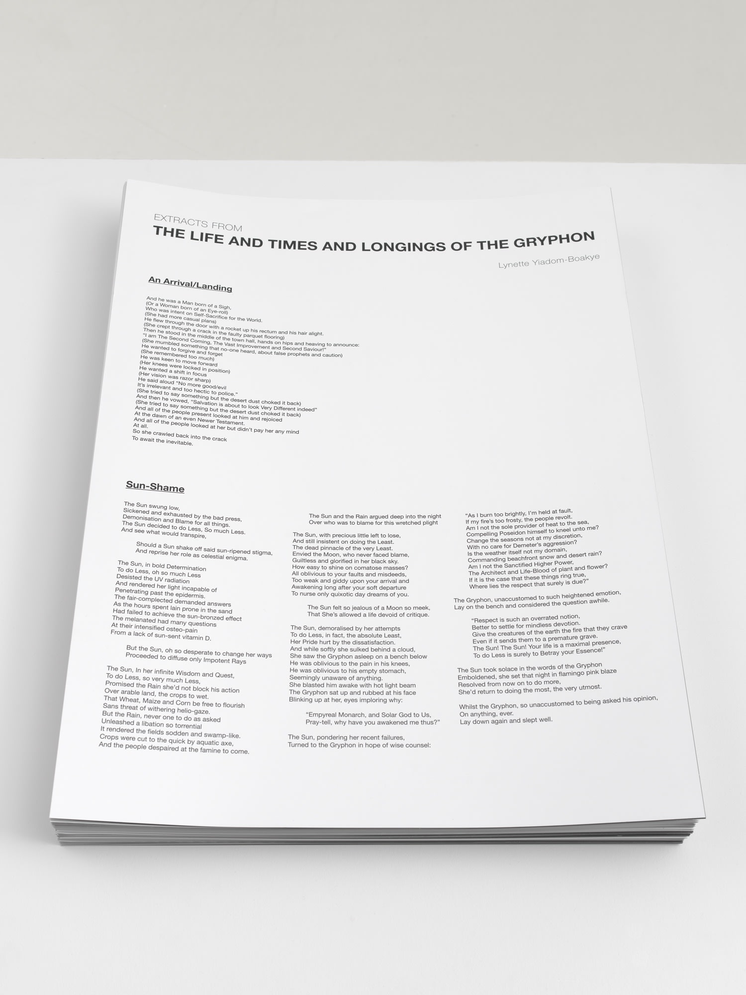 Lynette Yiadom-Boakye Extracts from “The Life and Times and Longings Of The Gryphon”, 2023