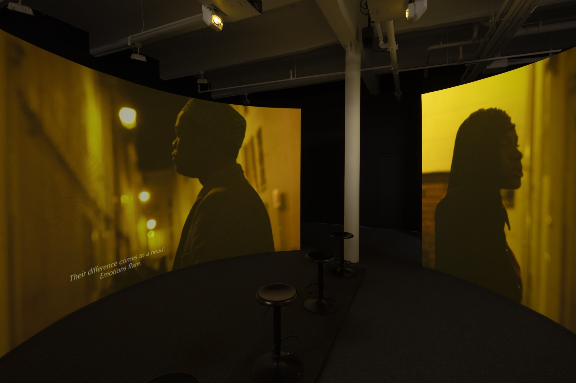 Installation view: Terence Nance, Univitellin, 2016.