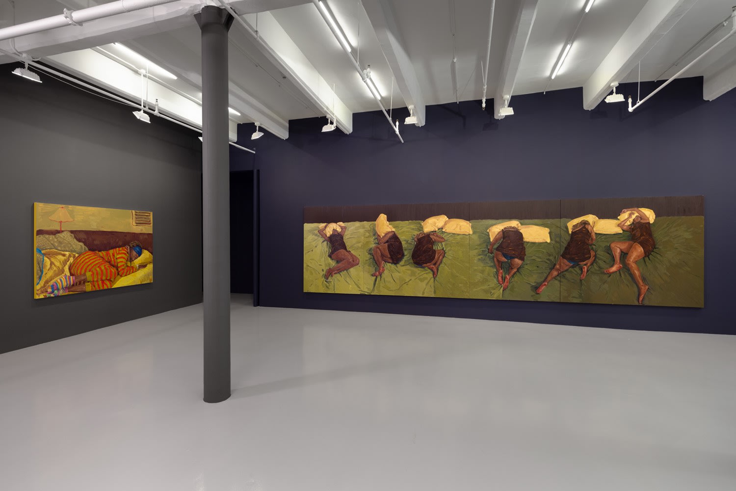 Installation View of Bedimmed Boundaries: Between Wakefulness and Sleep at Nicola Vassell Gallery. Photo: Lance Brewer