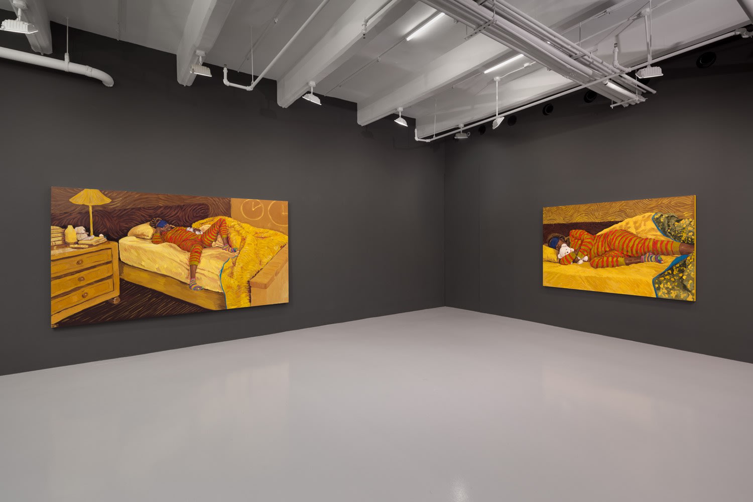 Installation View of Bedimmed Boundaries: Between Wakefulness and Sleep at Nicola Vassell Gallery. Photo: Lance Brewer