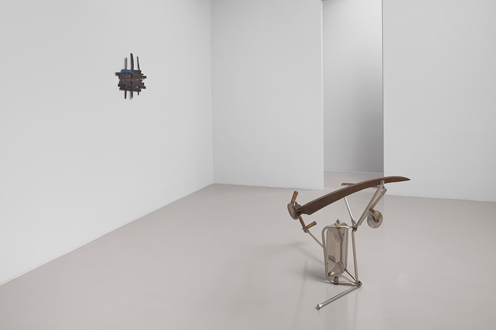 Installation view of Eva Robarts: Bikes, Bolts & Brooms at Nicola Vassell Gallery. Photo: Lance Brewer