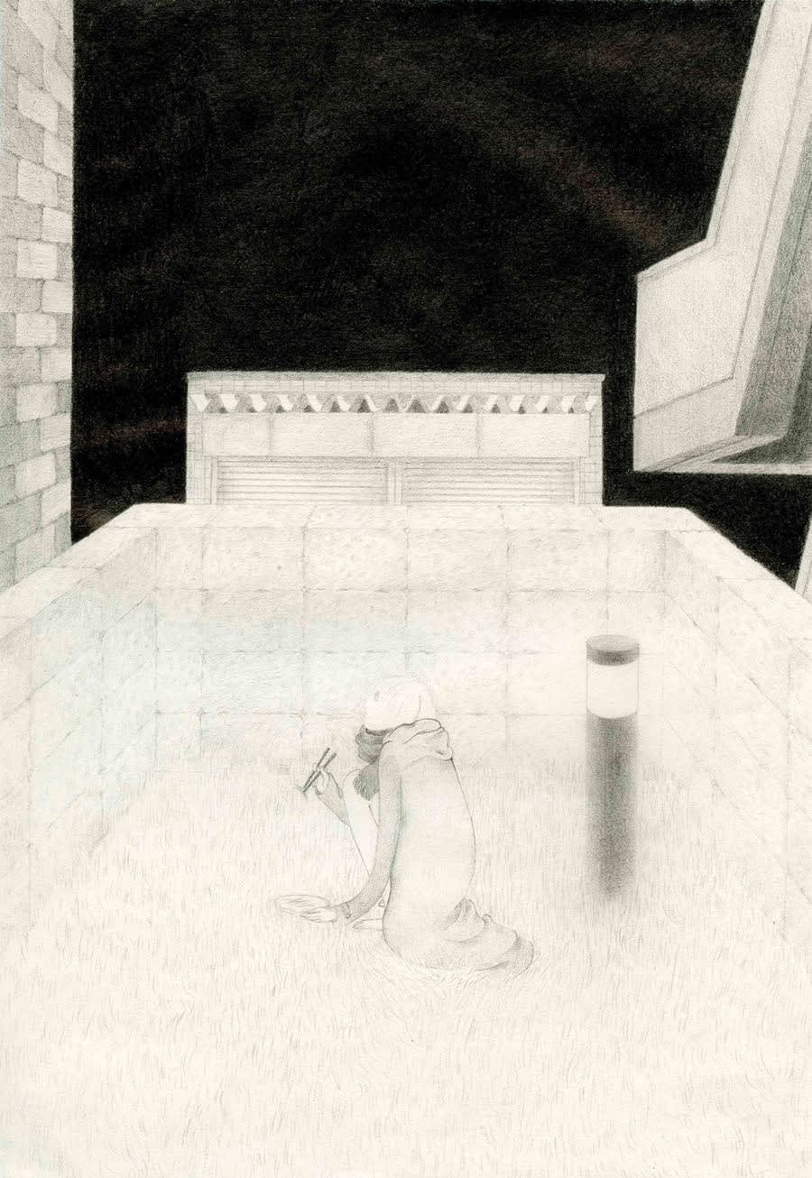 TOMOKO KASHIKI Eating Grass 2011 Pencil on paper 25.2 x 17.5cm
