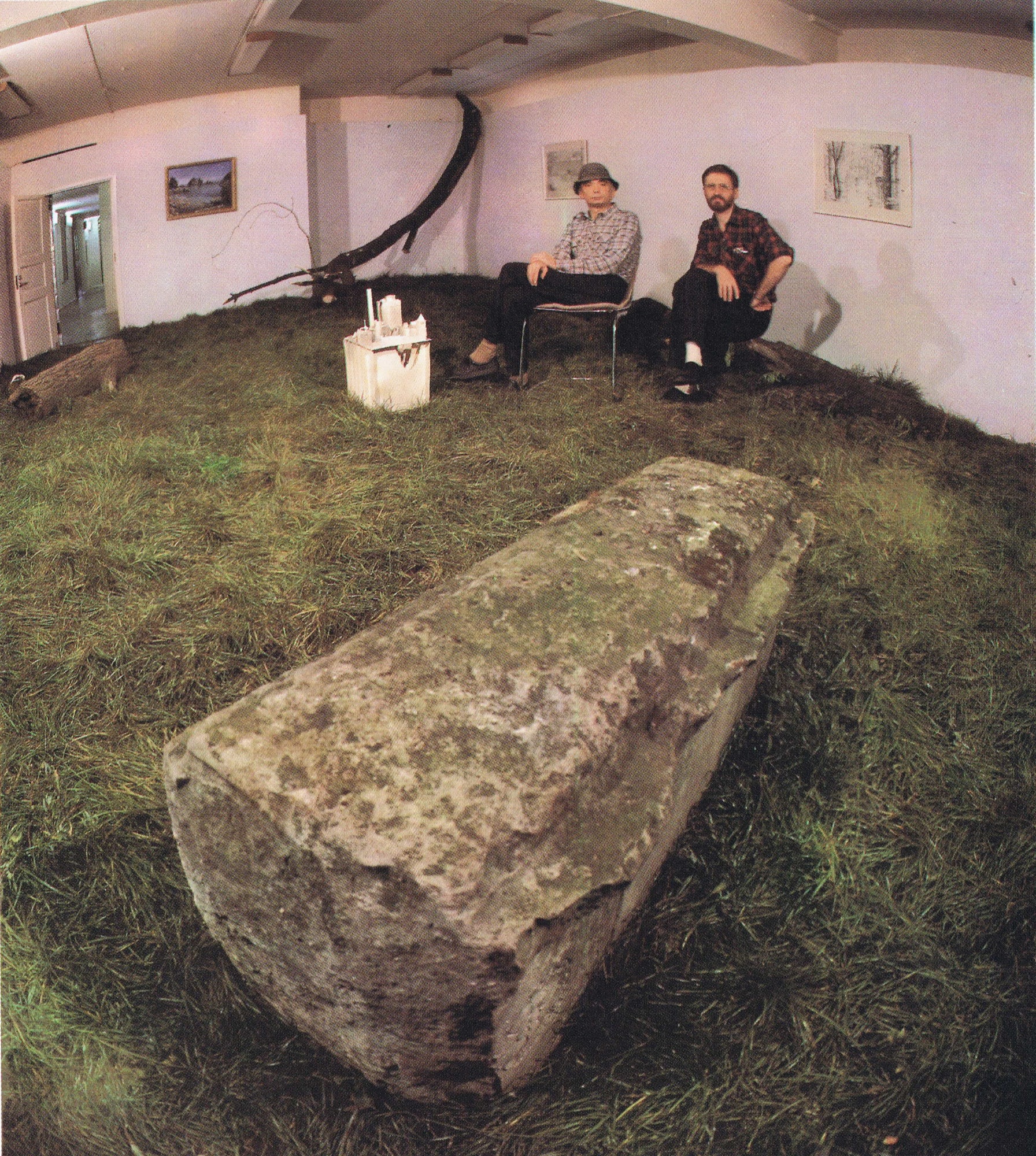 The Neighbourhood of the Regina Art Gallery. General view of the Exposition. Sitting: Andreiy Monastyrsky and Oleg Kulik