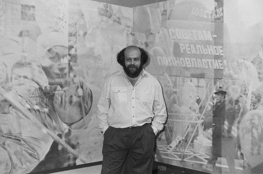 Семен Файбисович, «Последняя демонстрация» Семен Файбисович на октрытии выставки 1992