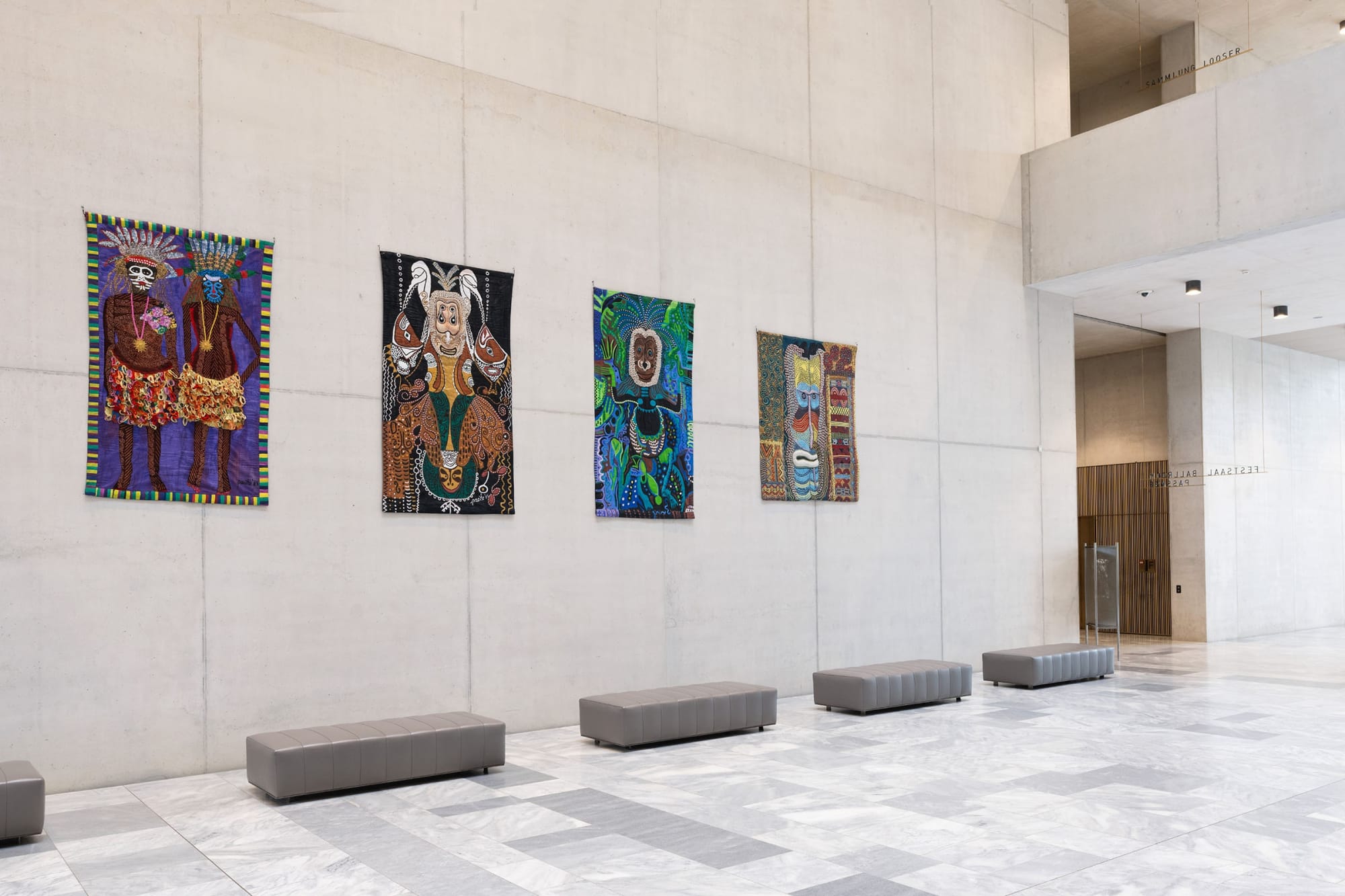Pacita Abad's Masks at the Haefner Foyer and Chipperfield Atrium