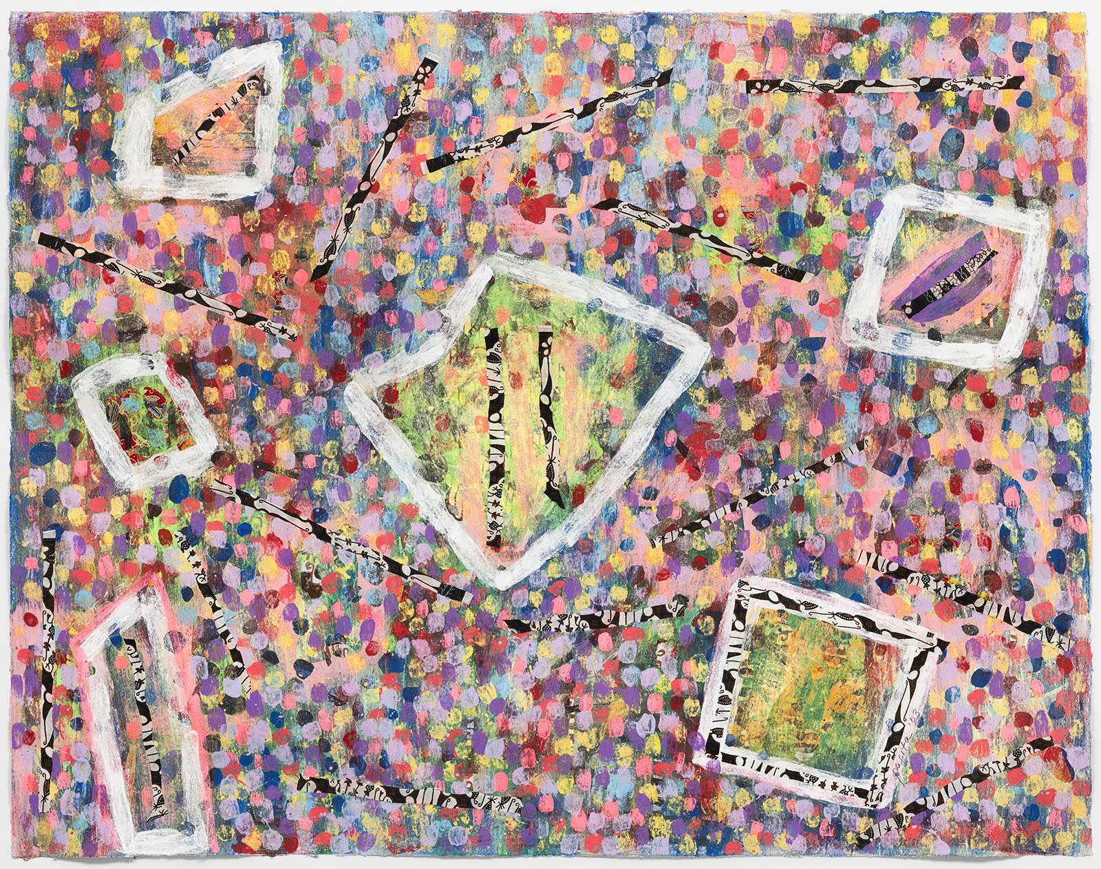 Windows of the world, 2003 20-colour, paper pulp, mixed media collage on handmade STPI paper 52 x 66 in 132 x 168 cm