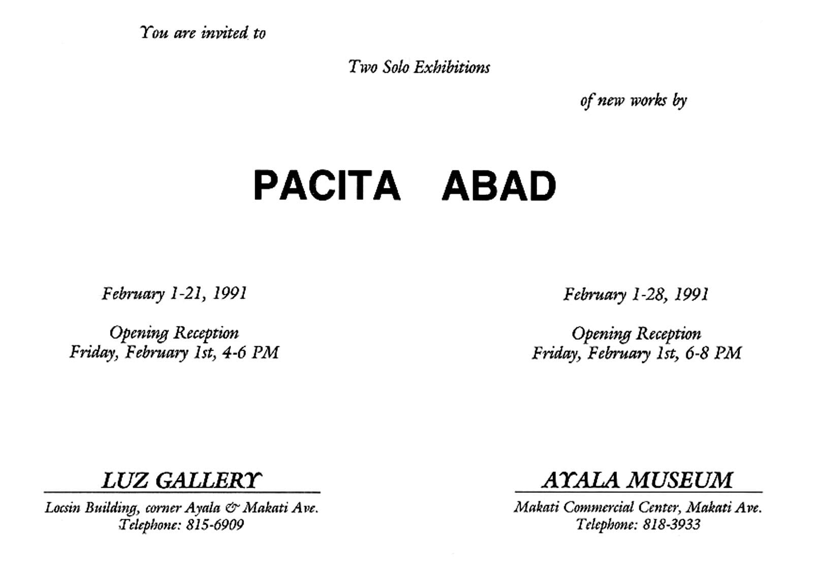 Wild At Art: Two Solo Exhibitions of New Works by Pacita Abad