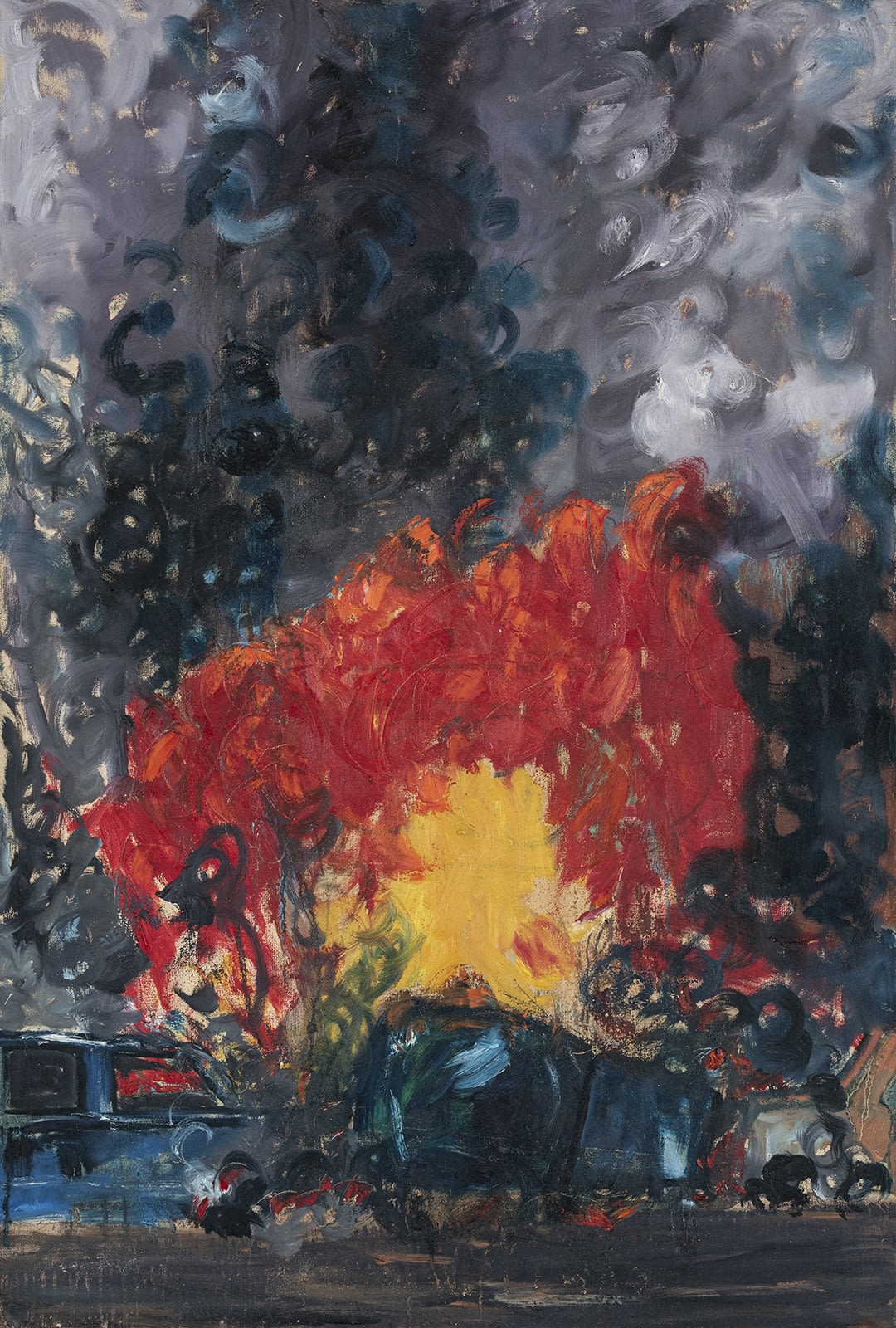 Glodok Burning, 1998 Oil on canvas 35 x 24 in 90 x 60 cm
