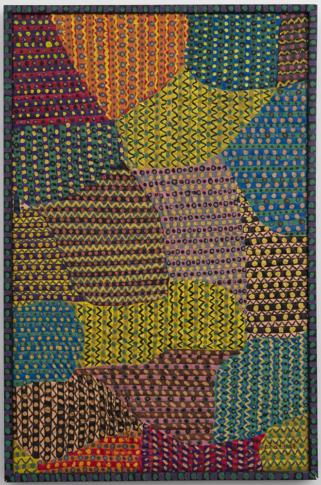 Yellow screen, 1988 Acrylic, mirrors on stitched and padded canvas 58 x 31 in
