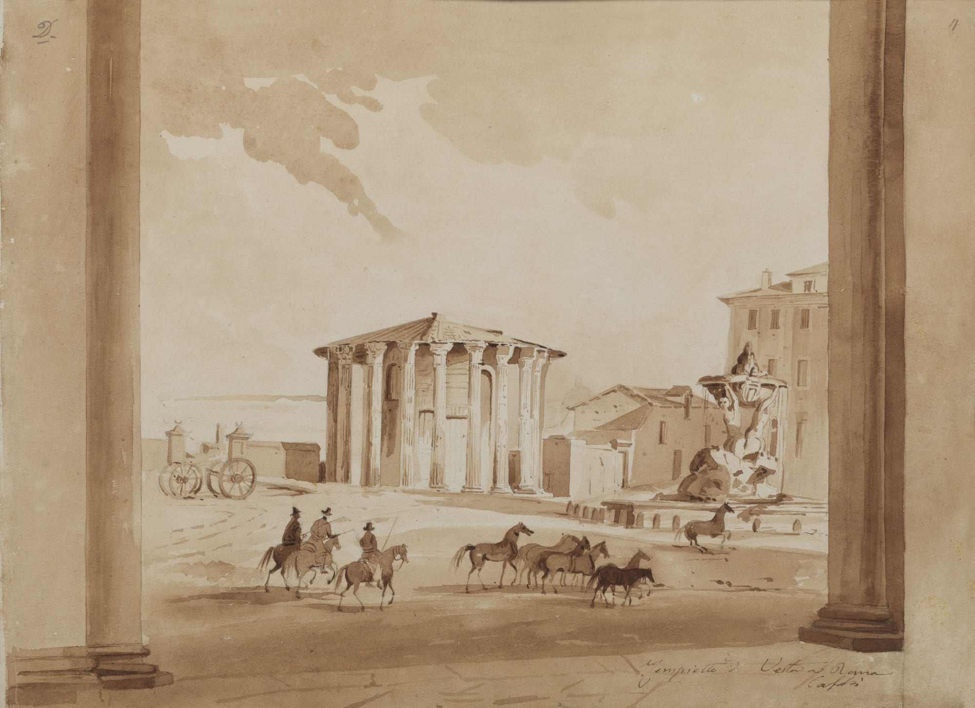 Ippolito CAFFI, The so-called temple of Vesta in Rome