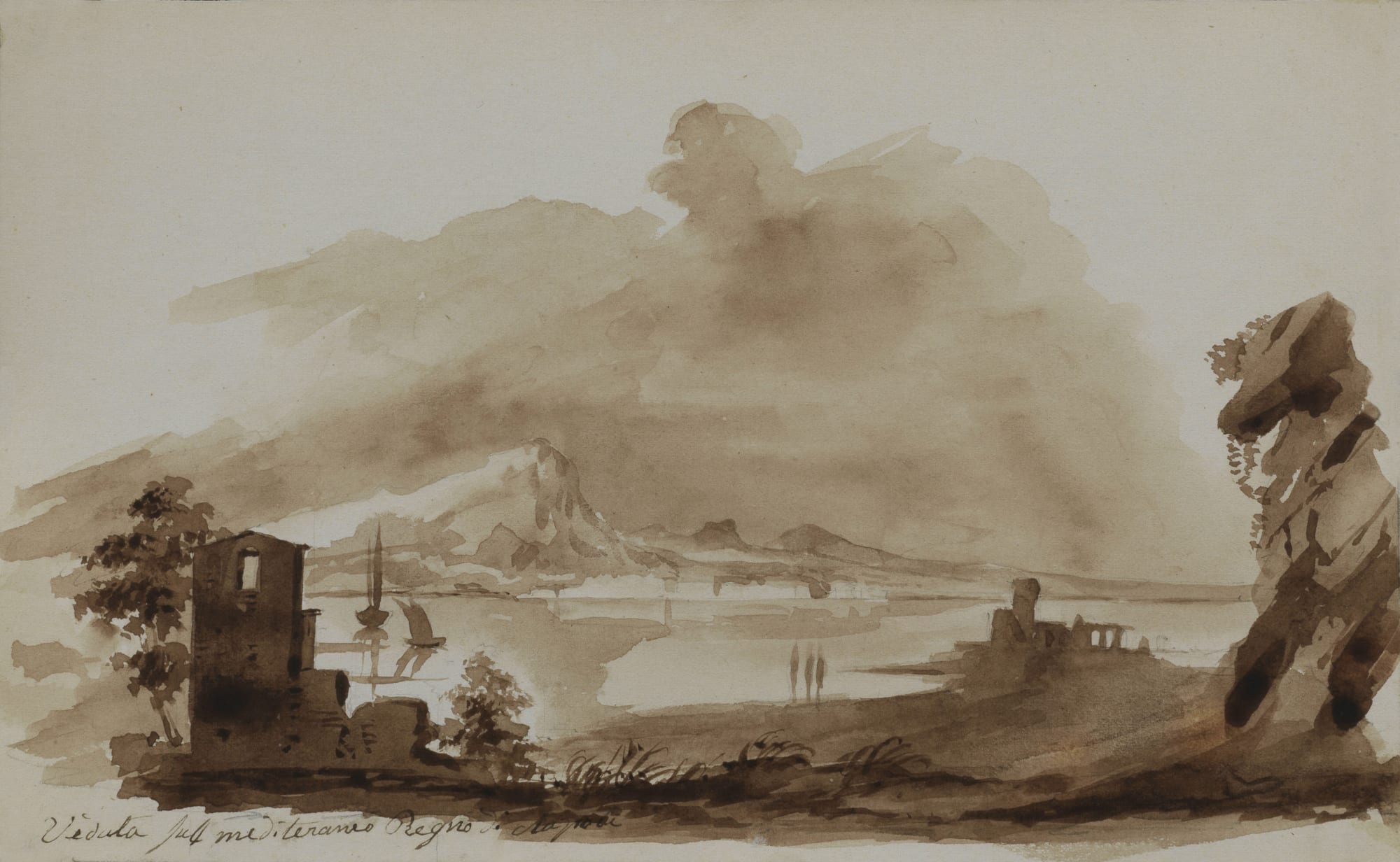 Ippolito CAFFI, View of the mediterranean coast, 1841