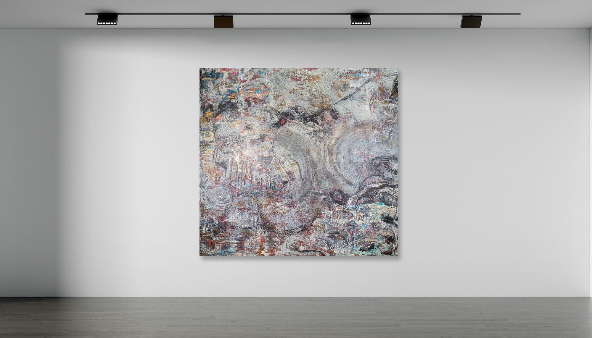 Patricia Qualls Zelenskyy's Courage: Putin's Cruelty, 2022 Mixed Media 75 x 79 in