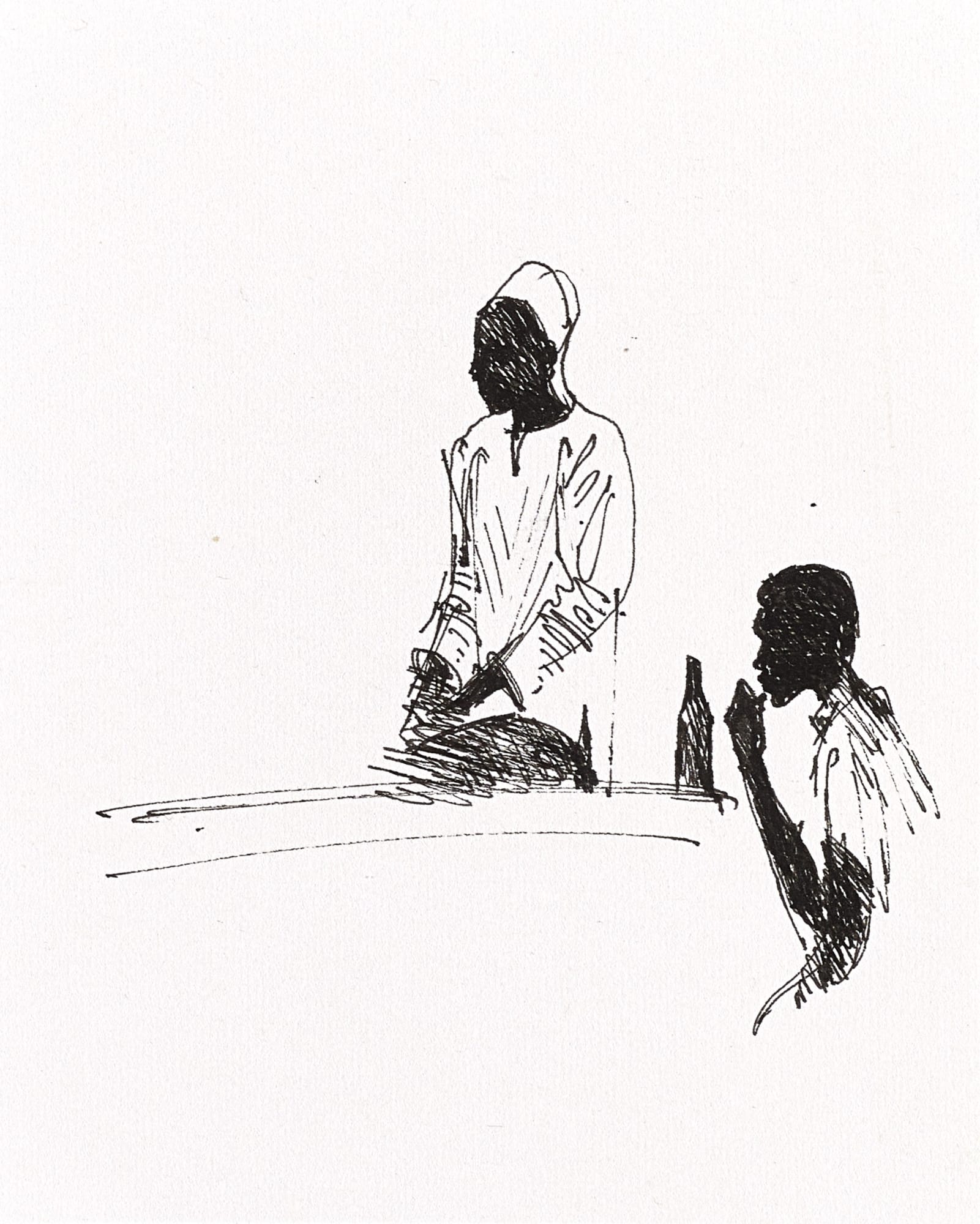 David Gentleman, Tanzania: Study of figures at bar Zanzibar, 1976