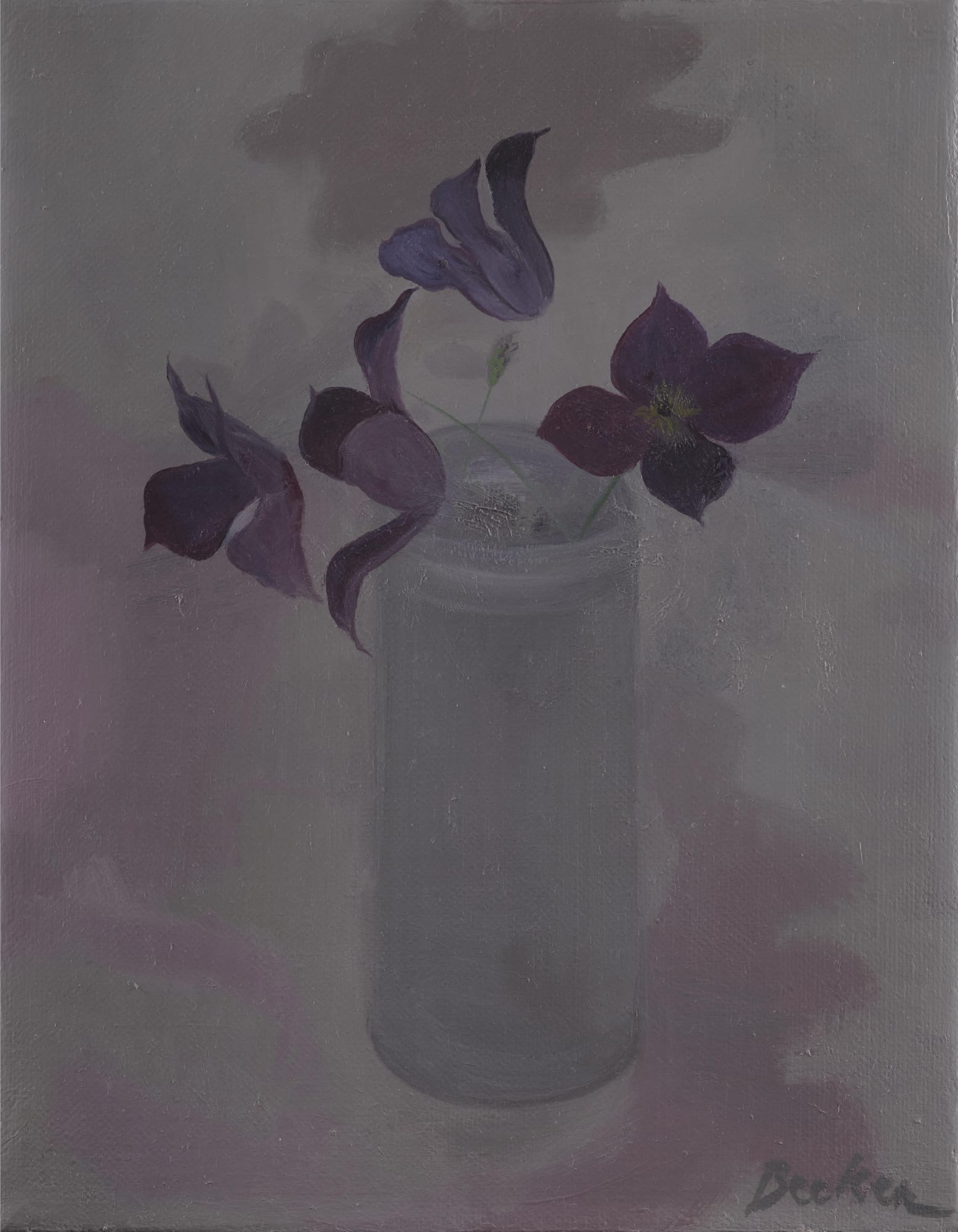 four clematis, 2023 oil on canvas 9 x 7 inches £3,000