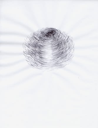 Karilee Fuglem, Dessin de la série « Connective tissue », 2005, encre et eau sur vélin, 28 x 21.5 cm