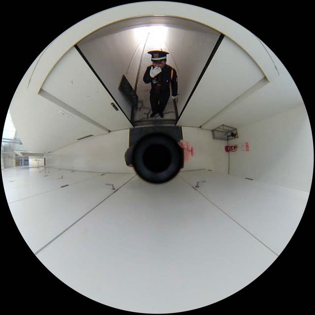 Luc Courchesne, 00/11/05 (Ogaki City), still photograph from the Panoscopic Journal, 2000-2002, archival digital print and rotational device mounted under glass, 25 cm diam. edition of 6