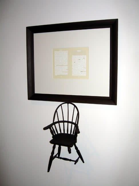 John Latour, The heart was a solitude , 2006, printed text on acid-free paper with acrylic paint, 88 x 58, 19 cm