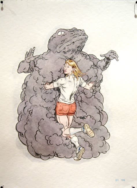 Drue Langlois, Cloud hug, 2006, aquarelle sur papier, 30.5 x 22.5 cm