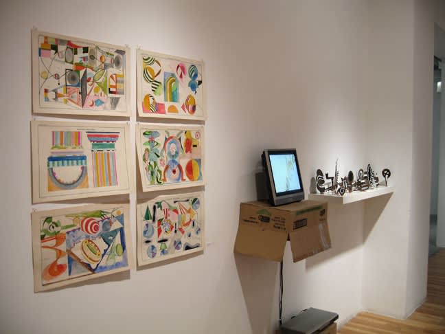 Adad Hannah, Sans titre 1-6, 2006, aquarelle sur papier ancien 30 x 46.5 cm each